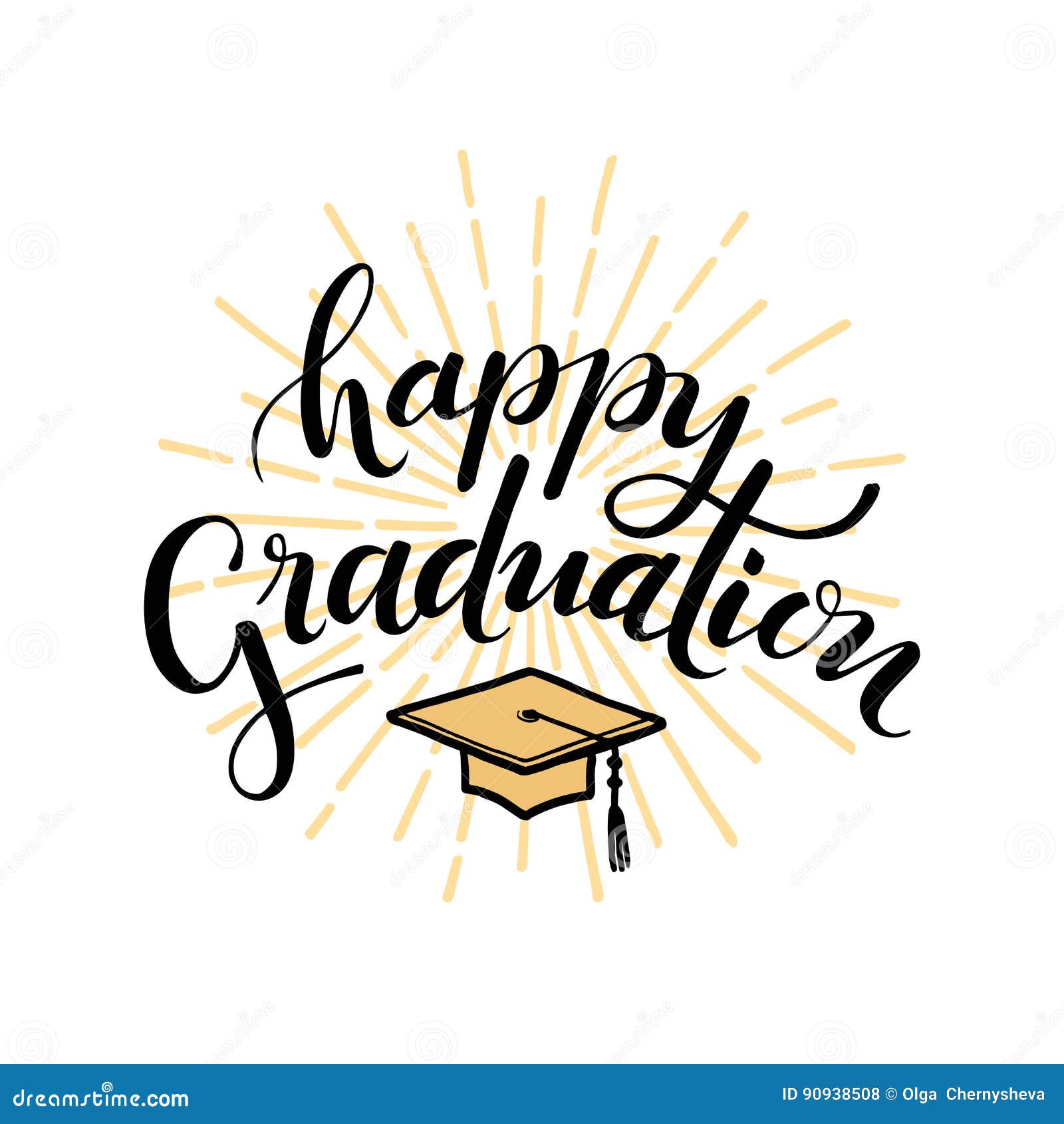 Happy Graduation Greeting Card For Print. Royalty-Free Stock Image