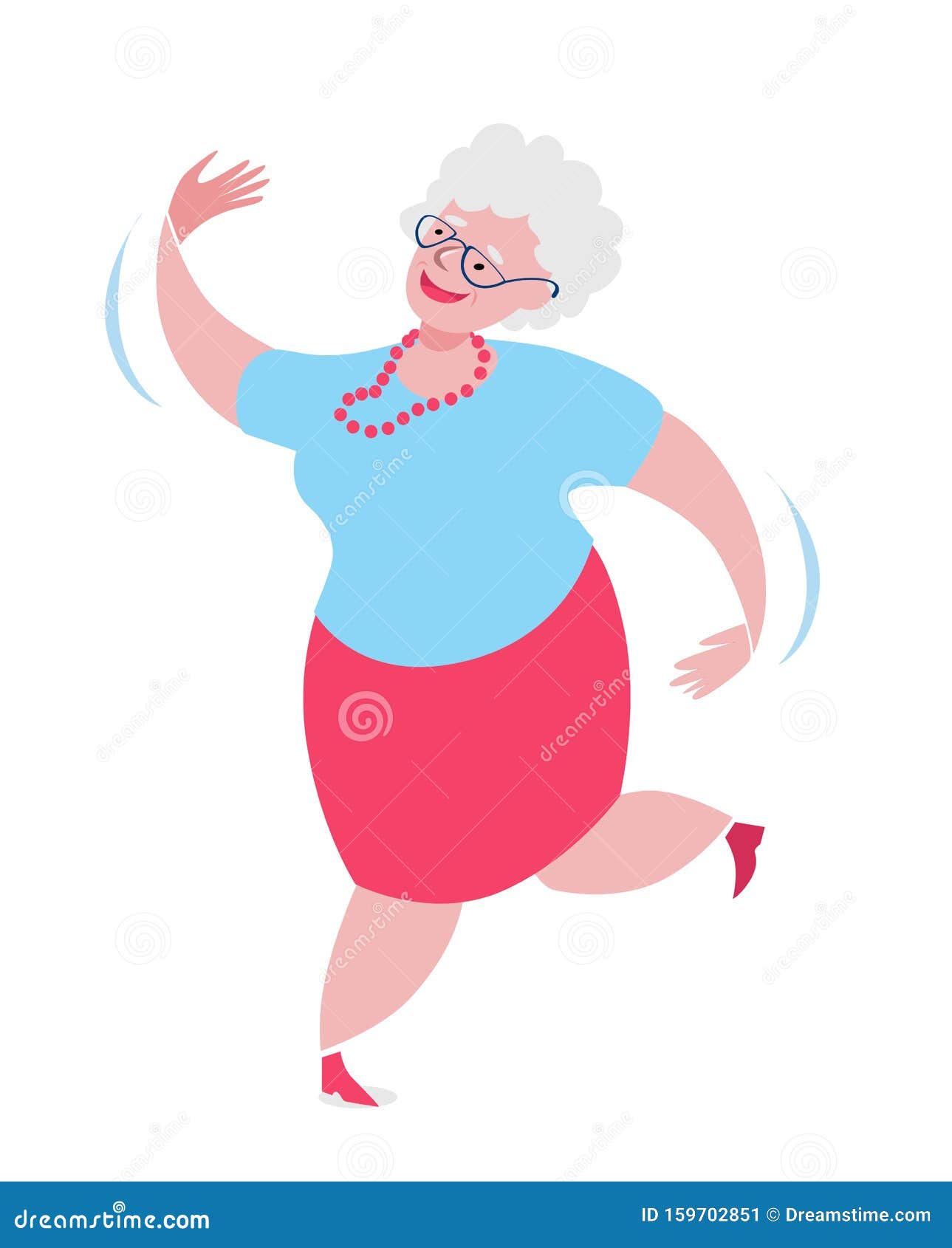 Download Happy Grandma Dancing Merry Dance. Stock Vector ...