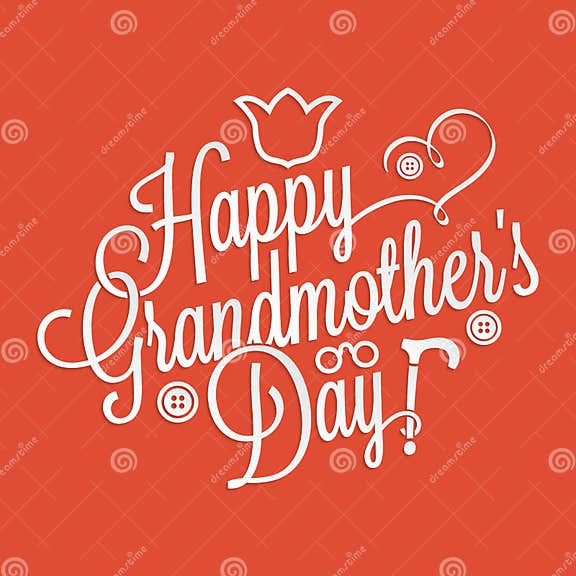 Happy Grandmother S Day Lettering Stock Vector Illustration of