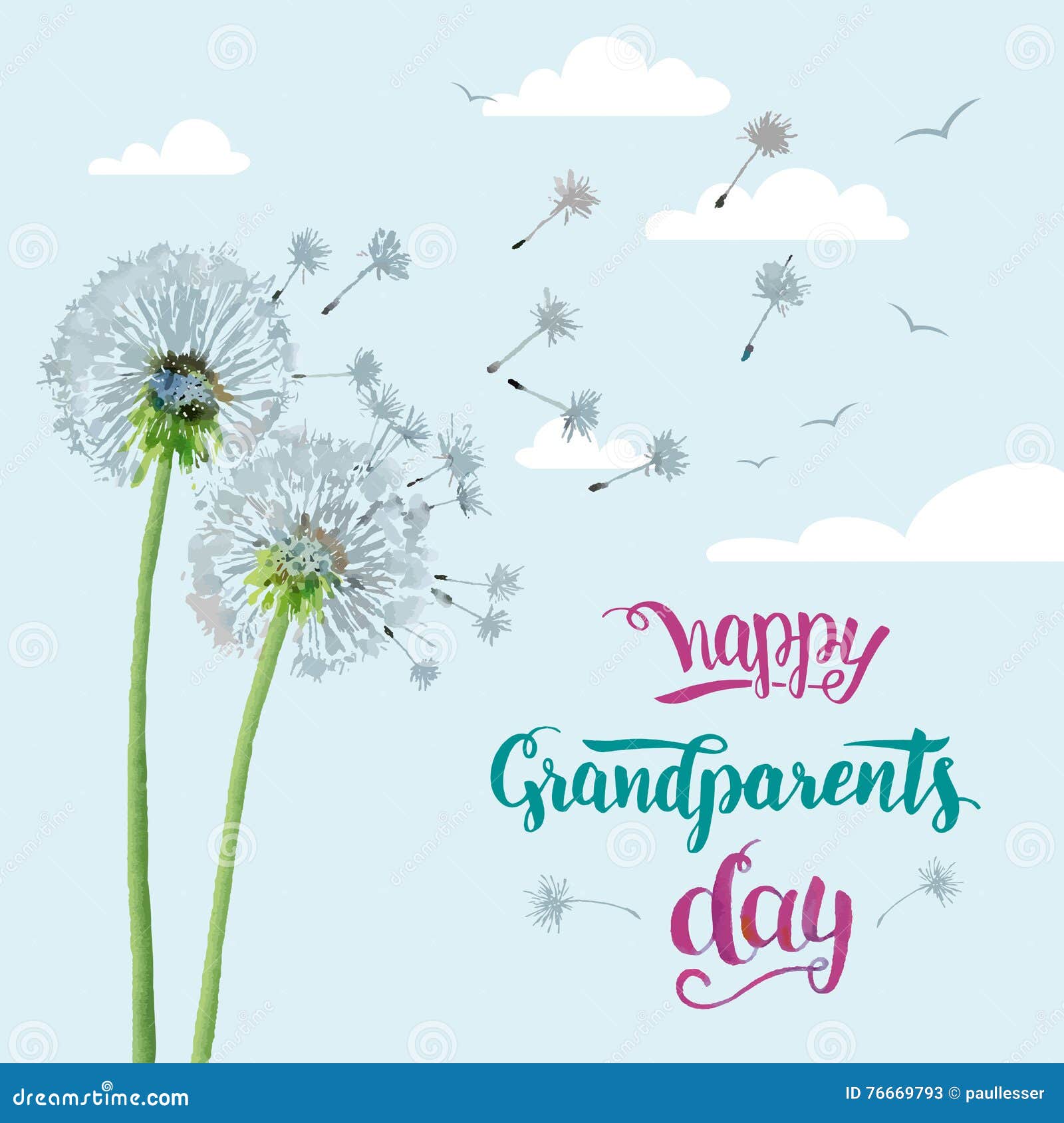 Download Happy Grandparents Day Card Stock Vector - Illustration of ...