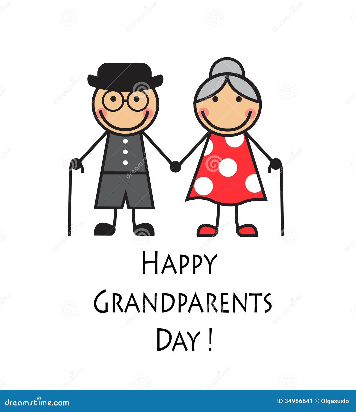 Happy grandparents day stock illustration. Illustration of cartoons -  34986641