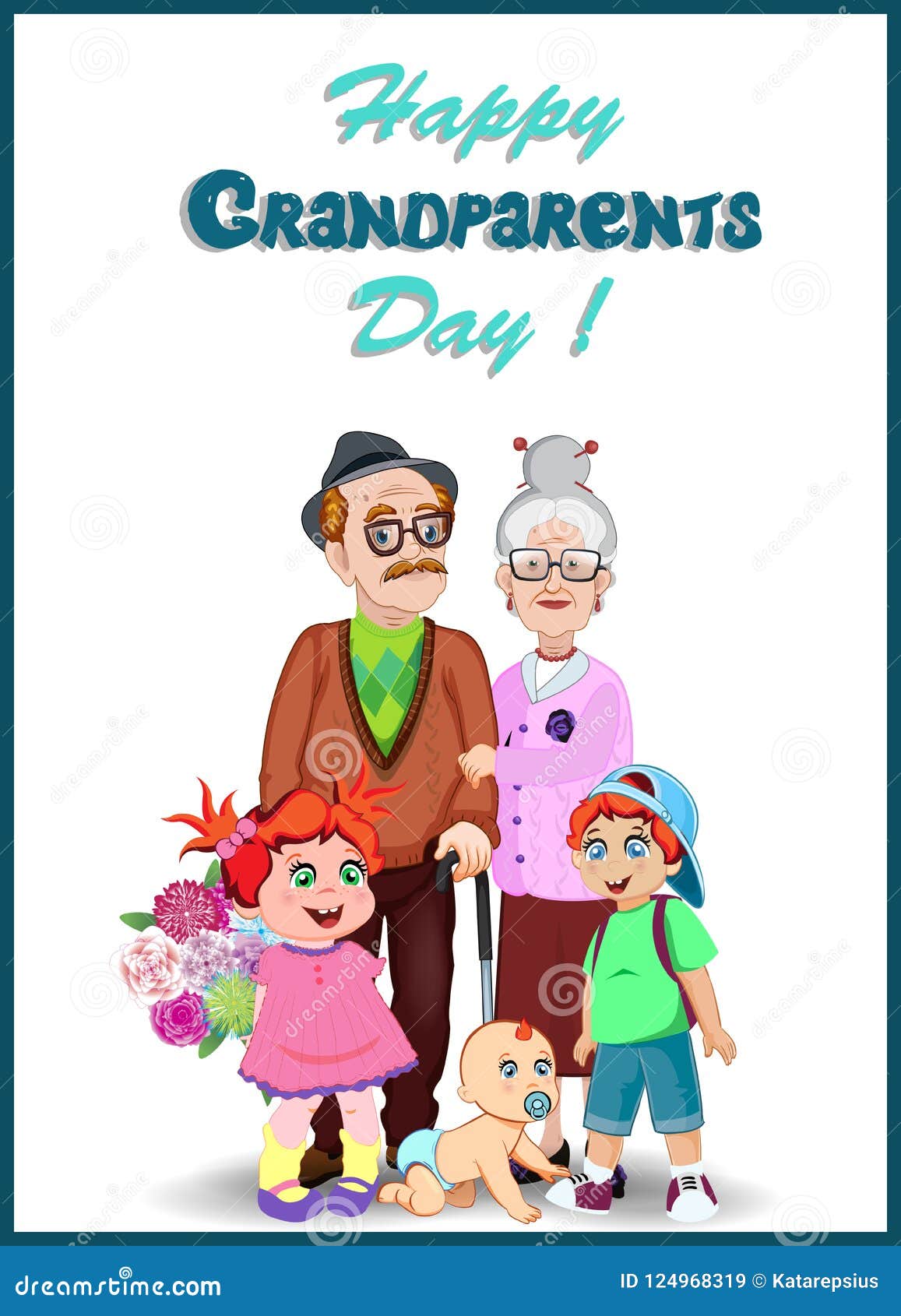 Happy Grandparents Day Greeting Card. Cartoon Elderly Couple and Grandchildren Together. Stock Vector - Illustration of celebration, granddaddy: 124968319 Happy Grandparents Day Greeting Card. Cartoon Elderly Couple and Grandchildren Together. Stock Vector - Illustration of celebration, granddaddy: 124968319