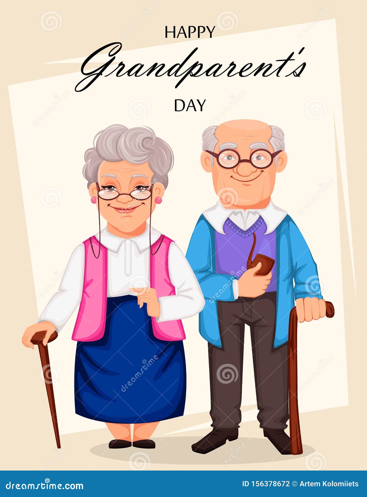 Happy Grandparents Day Greeting Card Stock Vector - Illustration of ...