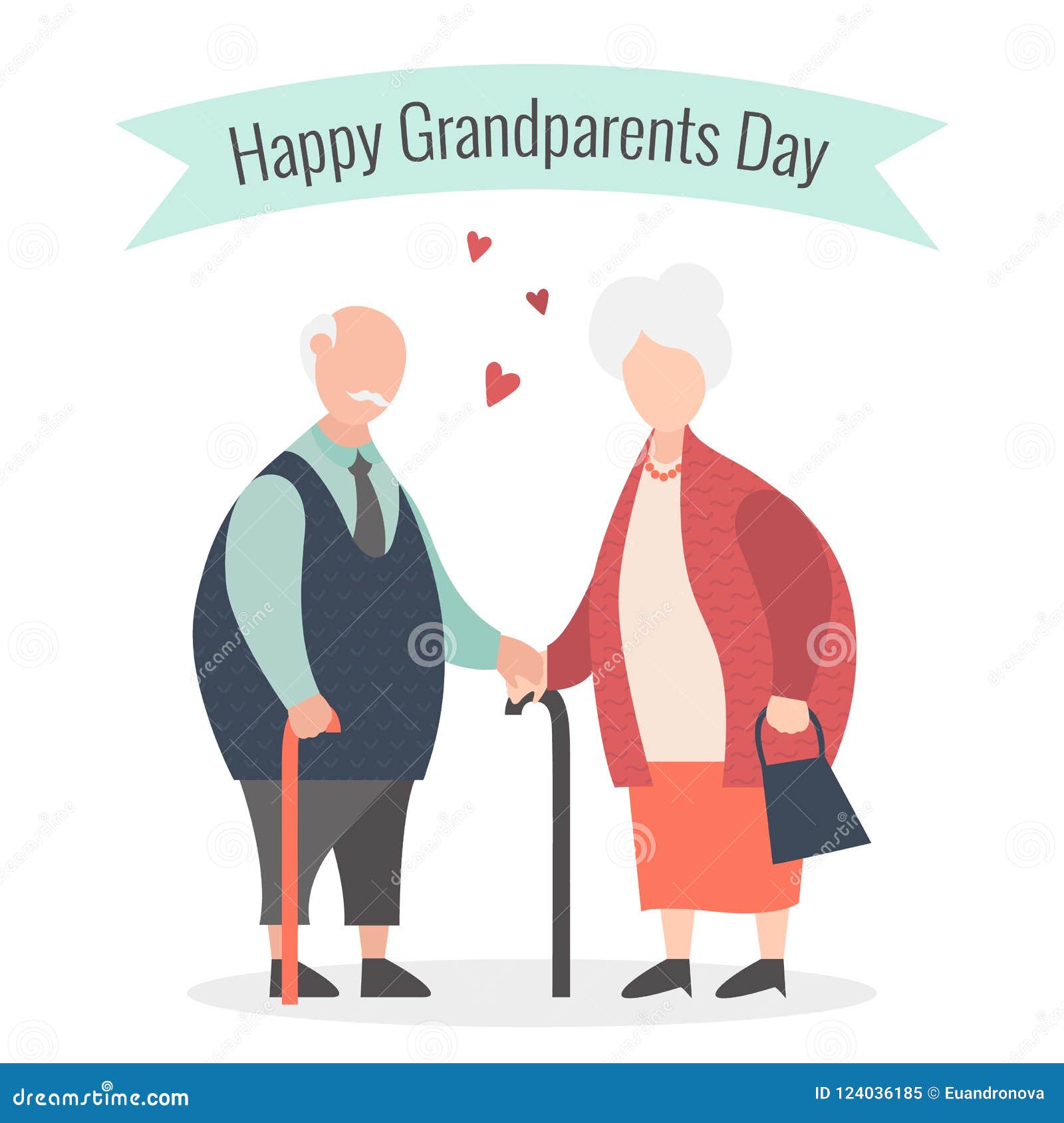 Happy Grandparents Day. Vector Cartoon Illustration Stock Vector ...