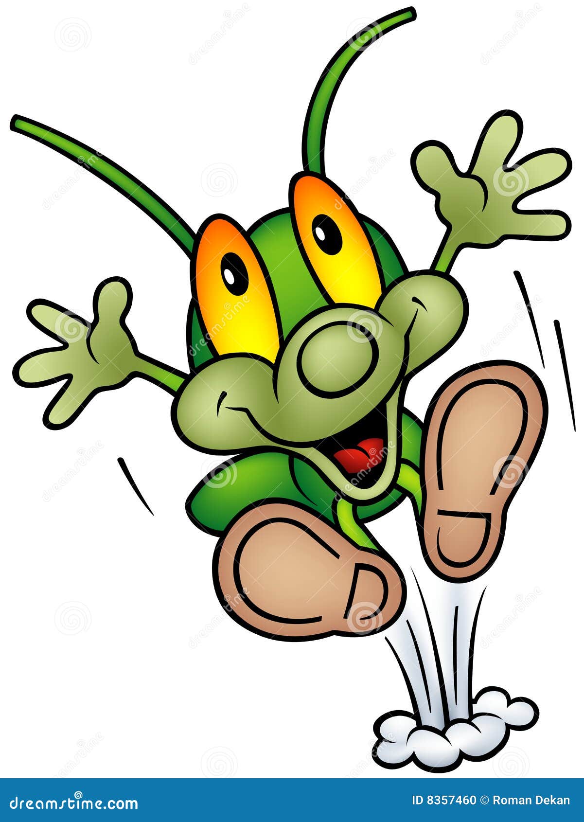 happy green bug - happy jump