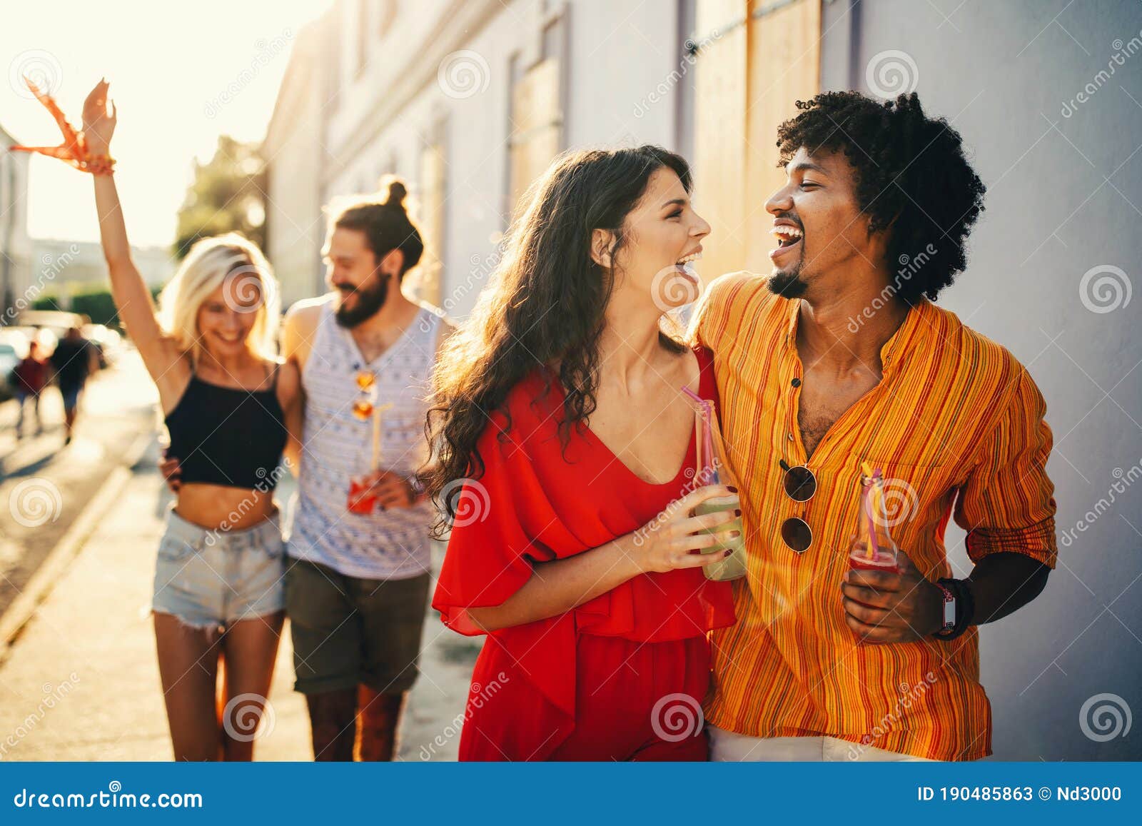 Happy Group of Friends Having Fun, Travelling and Smiling Stock Image ...