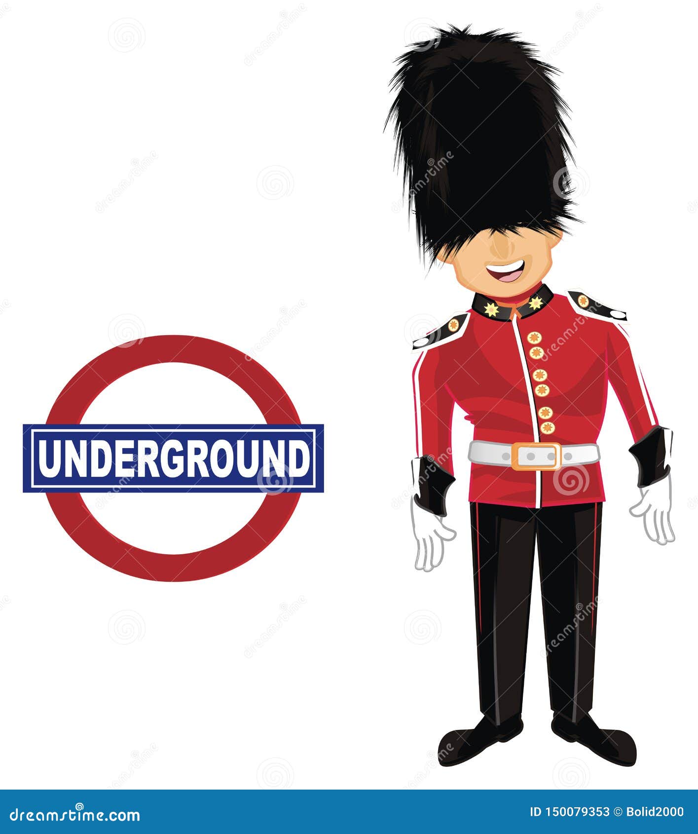 British Guardsman Cartoon Vector Illustration 85475002