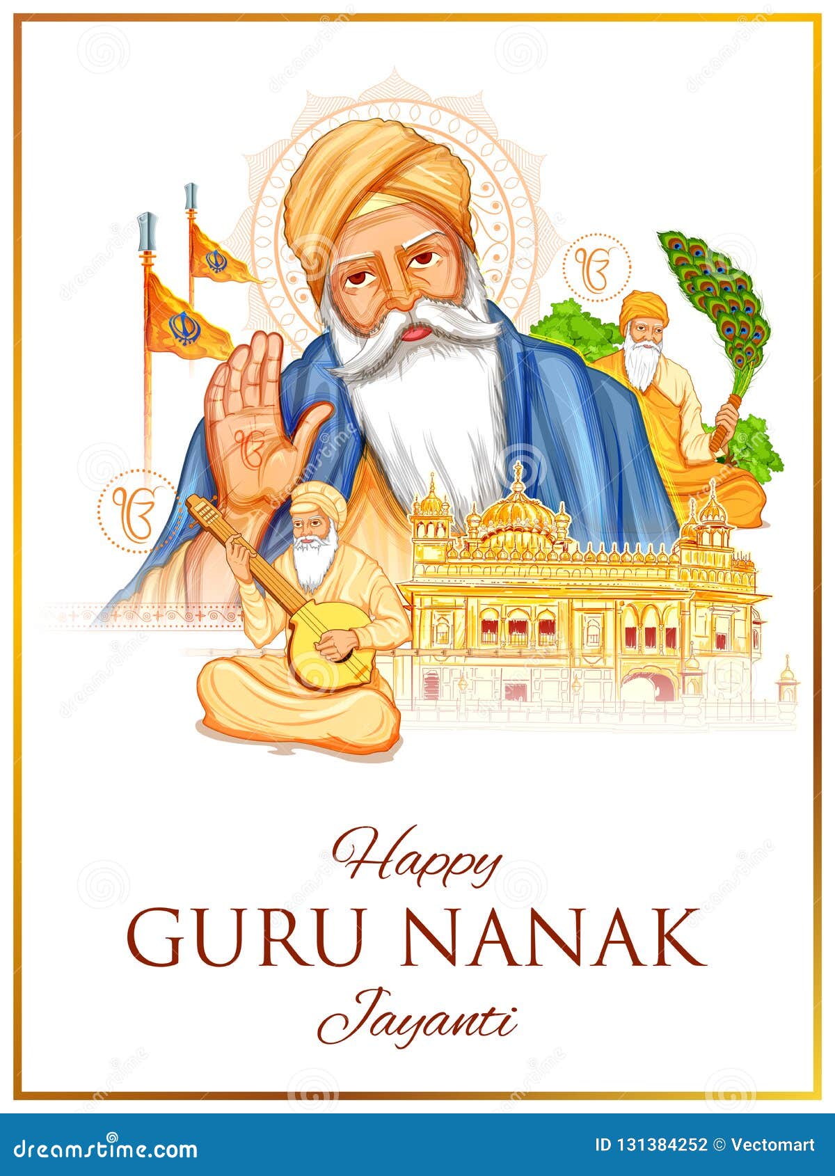 happy gurpurab, guru nanak jayanti festival of sikh celebration background