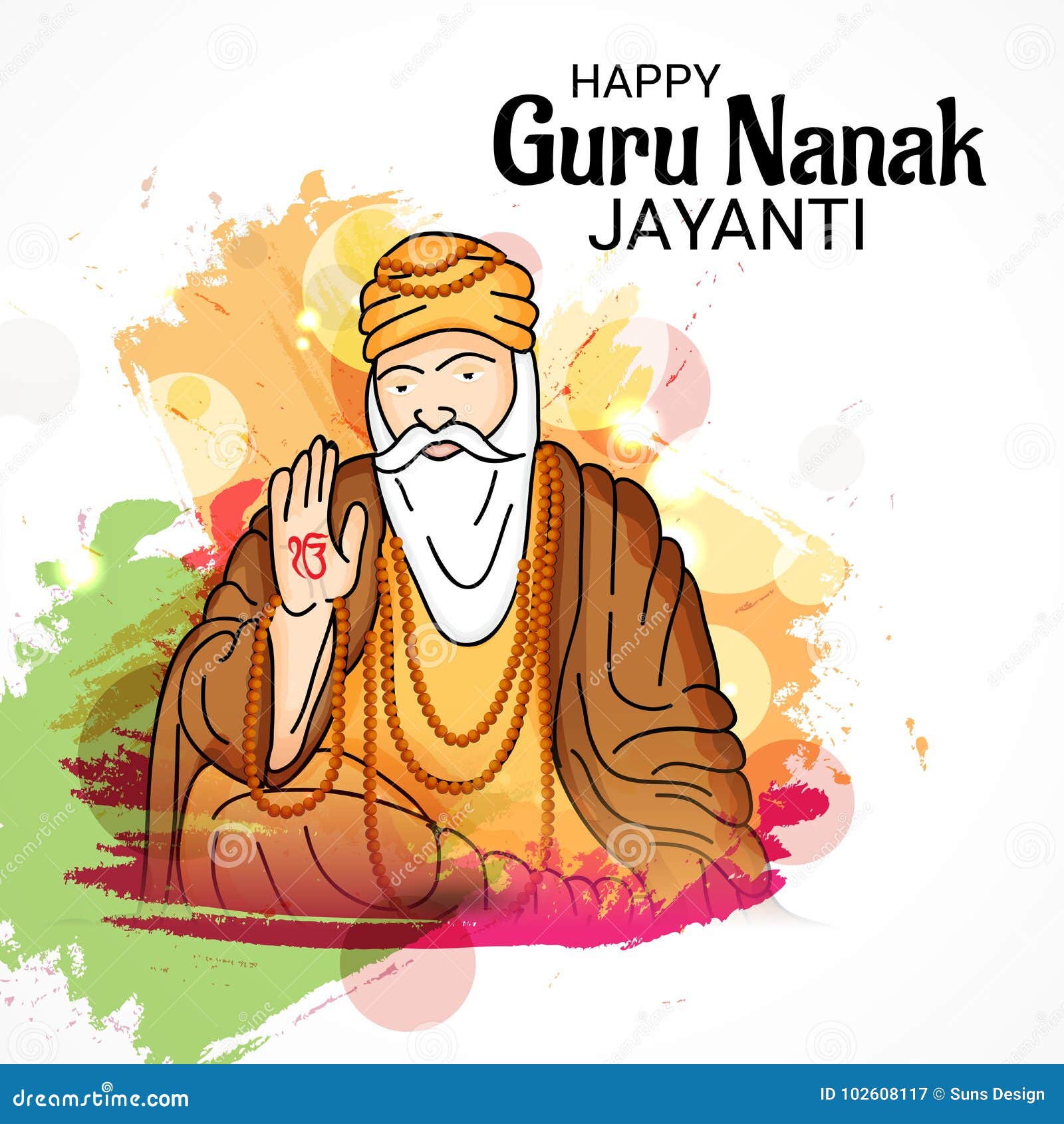 Happy Guru Nanak Jayanti. stock illustration. Illustration of card ...