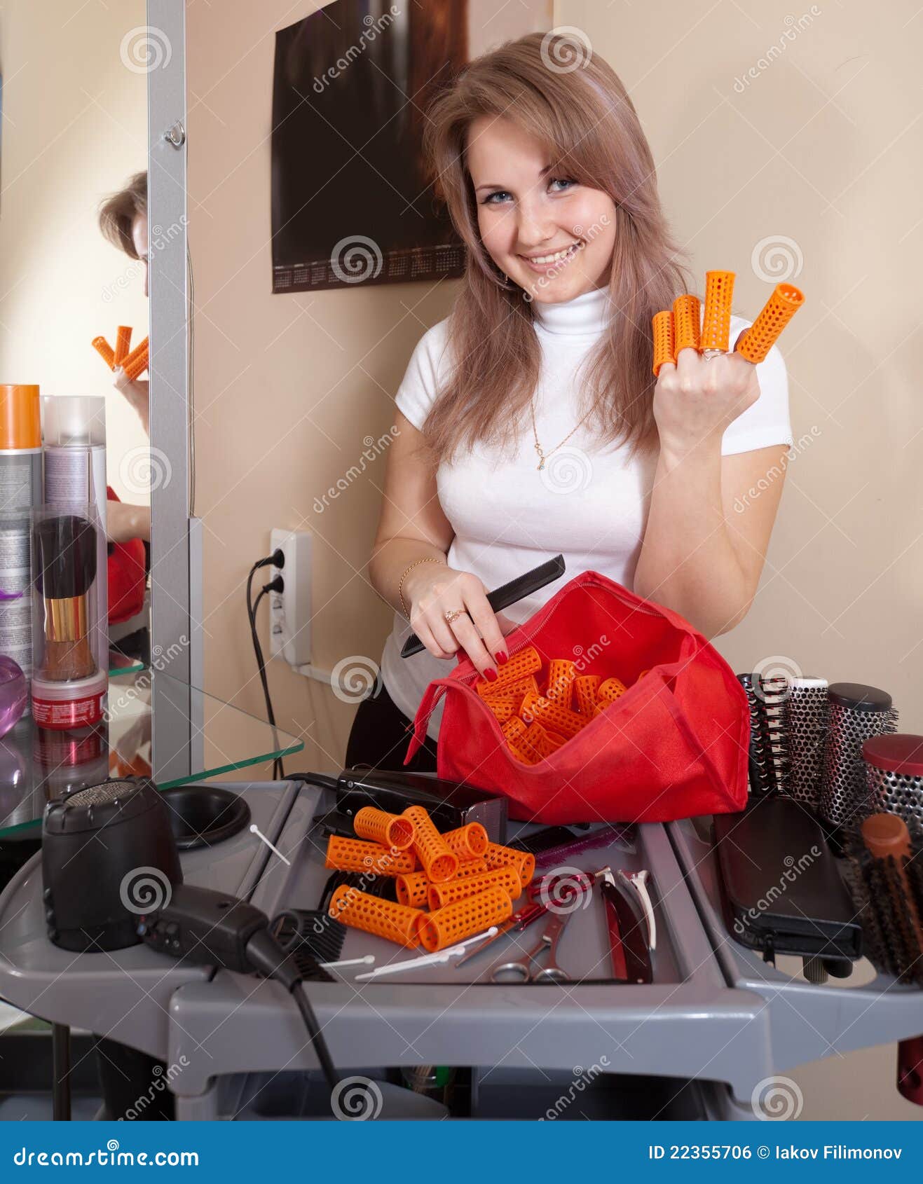 Happy hairdresser stock photo. Image of face, caucasian 22355706