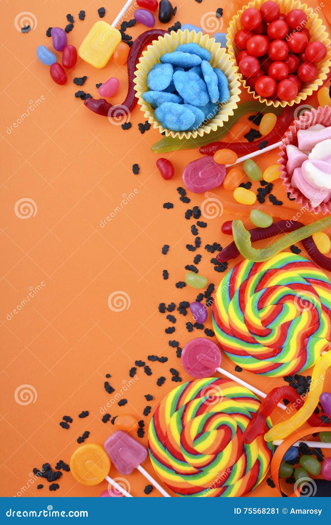 Happy Halloween Candy Background Stock Image - Image of celebration ...