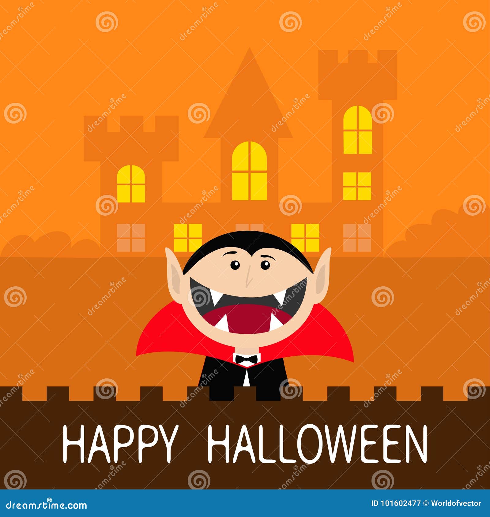 Cartoon vampire with a castle in background Vector Image