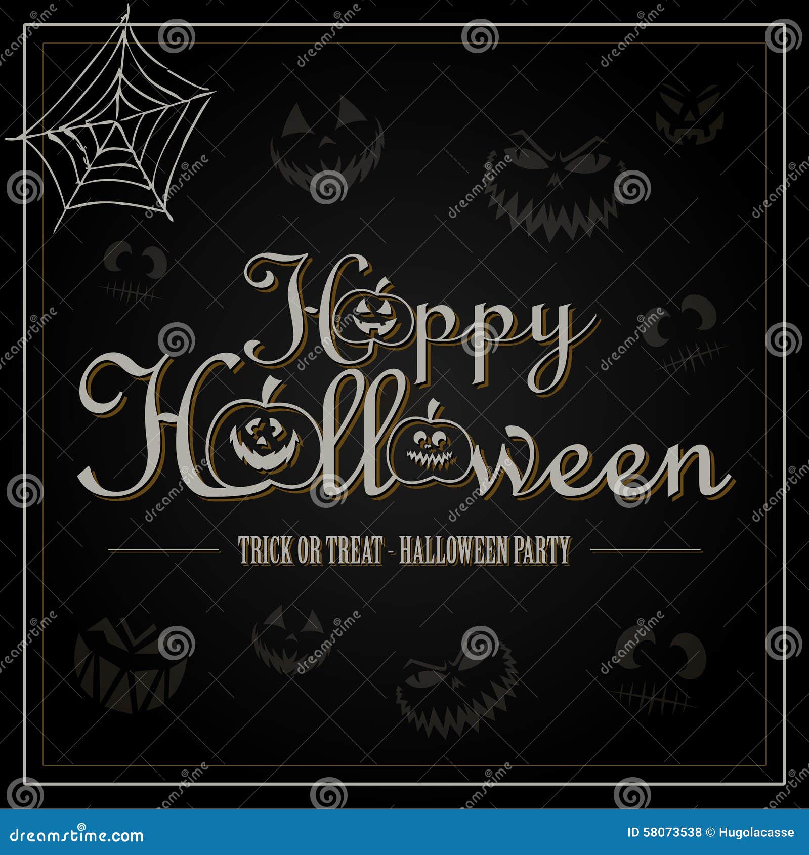 happy halloween greeting letter in black
