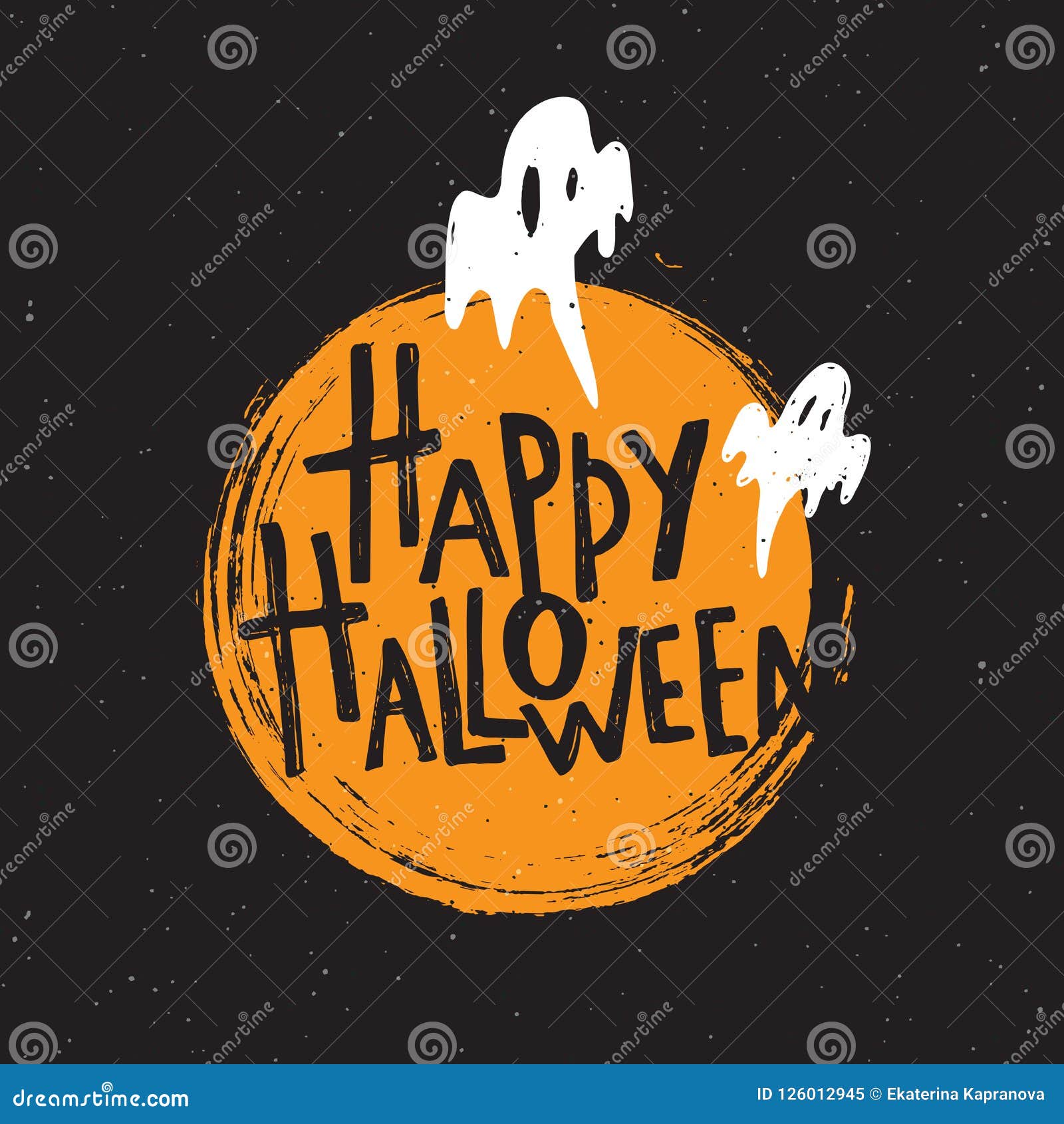 Happy Halloween. Hand Lettering Poster Stock Vector - Illustration of ...