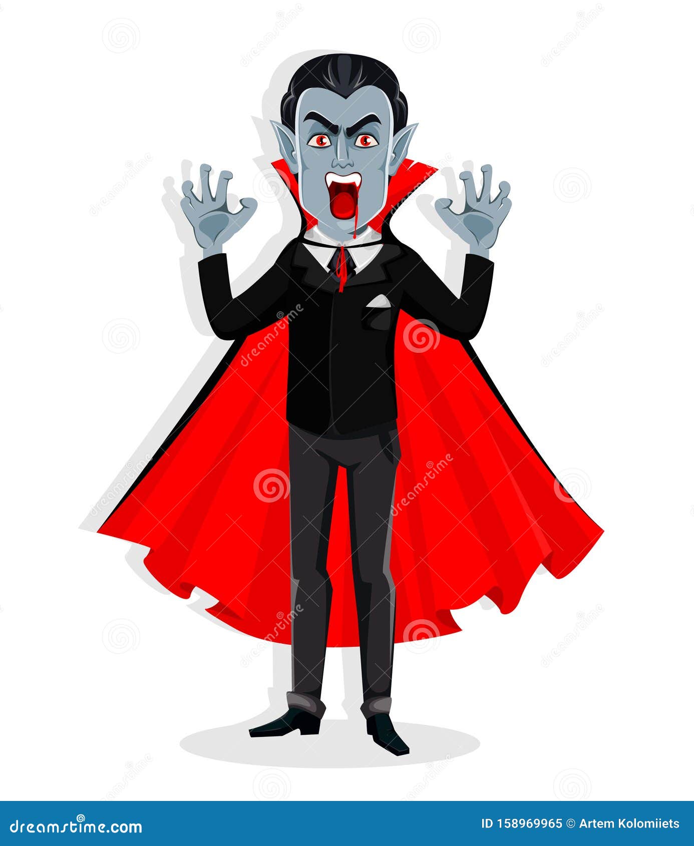 Happy Halloween. Handsome Cartoon Vampire Stock Vector - Illustration ...