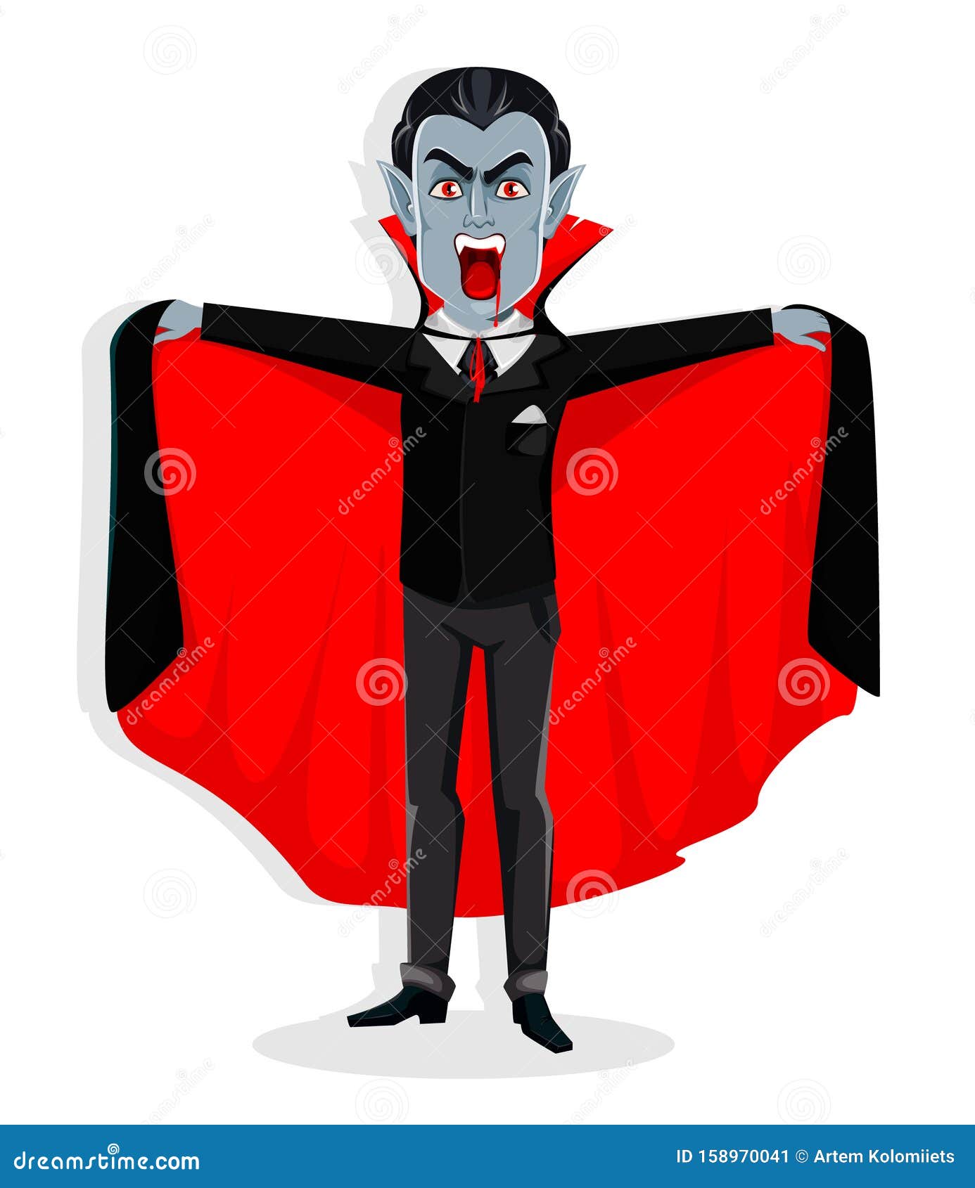 Happy Halloween. Handsome Cartoon Vampire Stock Vector - Illustration ...