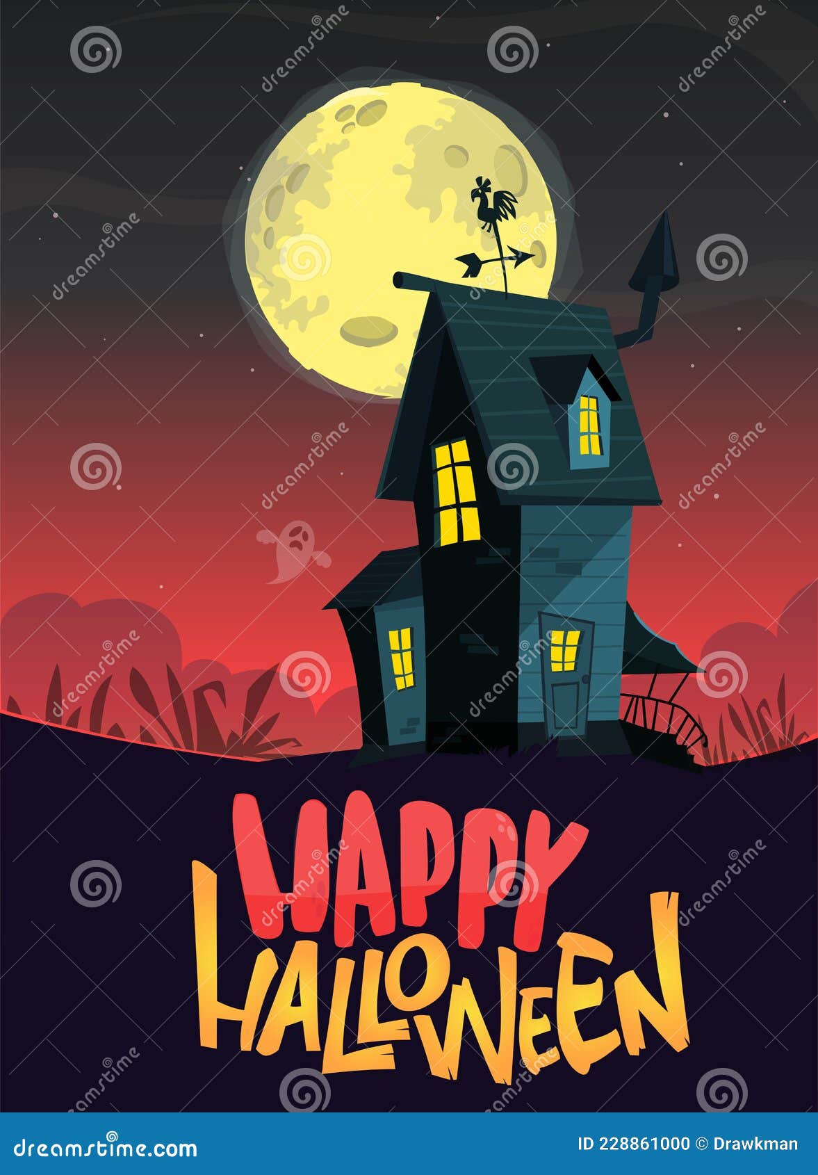 Happy Halloween Haunted House Cartoon Illustration. Vector Horror Scary Mansion on the Night Background with Moon Stock Vector - Illustration of cool, gravestone: 228861000 Happy Halloween Haunted House Cartoon Illustration. Vector Horror Scary Mansion on the Night Background with Moon Stock Vector - Illustration of cool, gravestone: 228861000