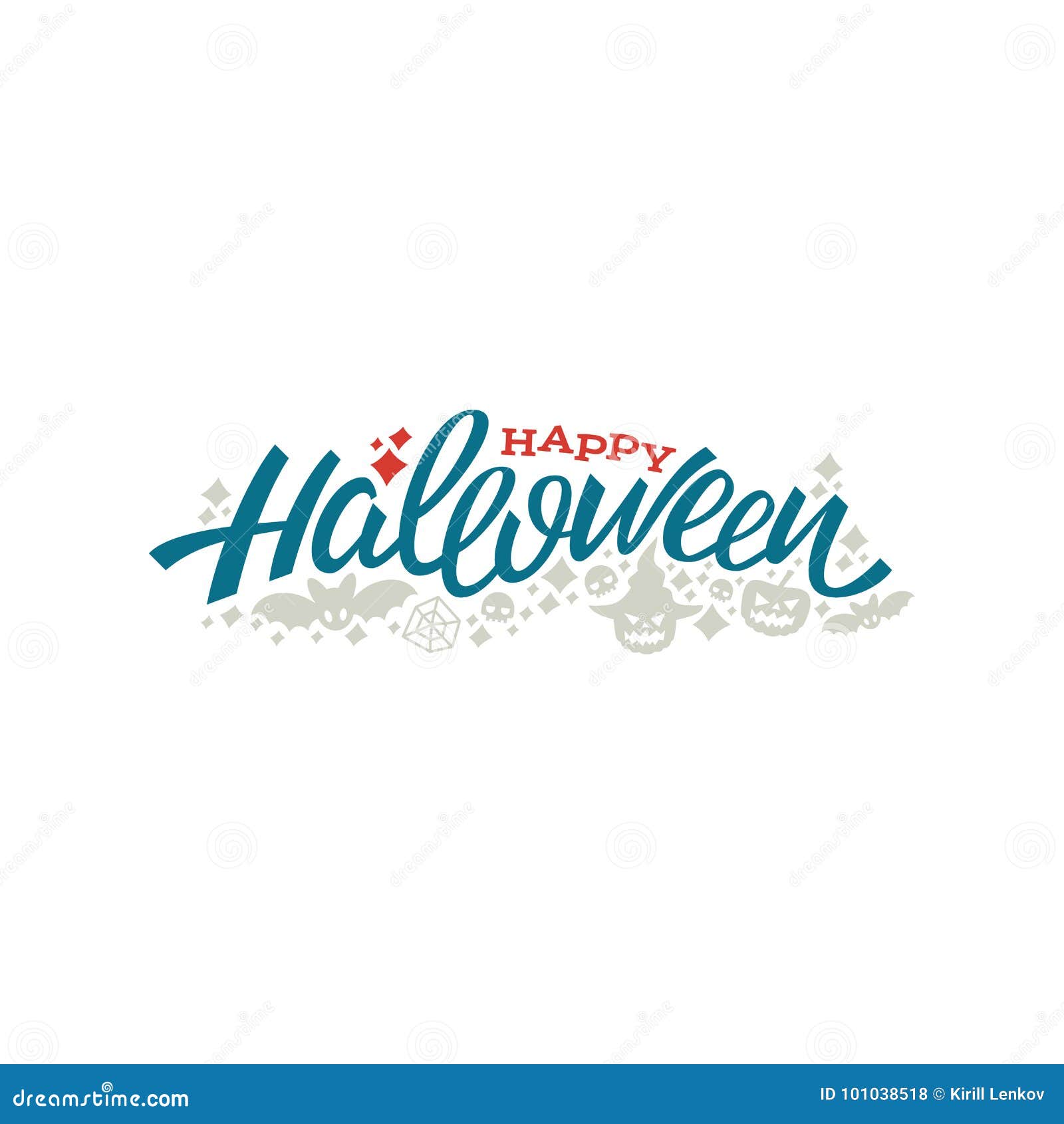 happy halloween lettering . greeting  .