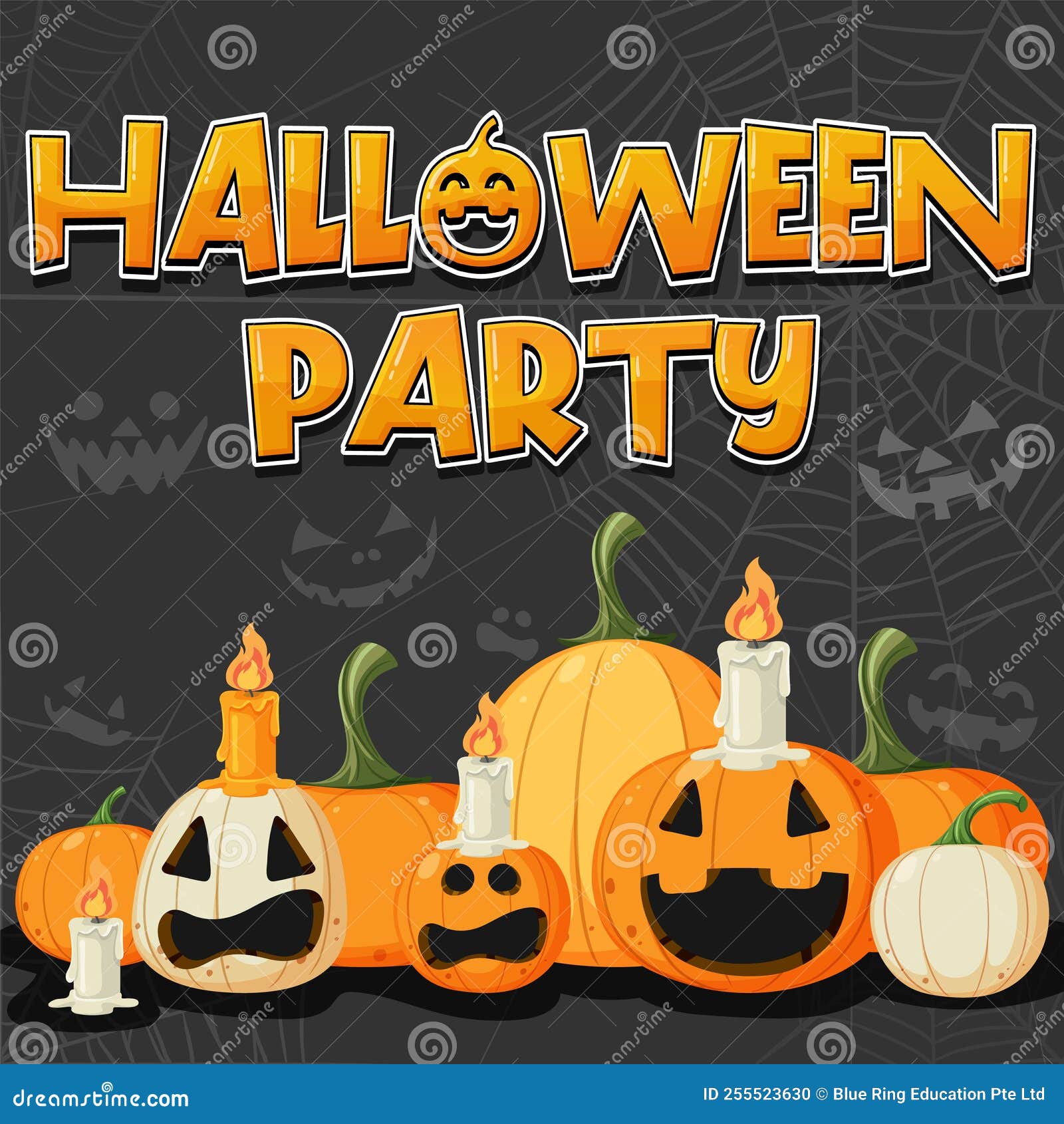 Happy Halloween Poster Template Stock Vector Illustration of drawing