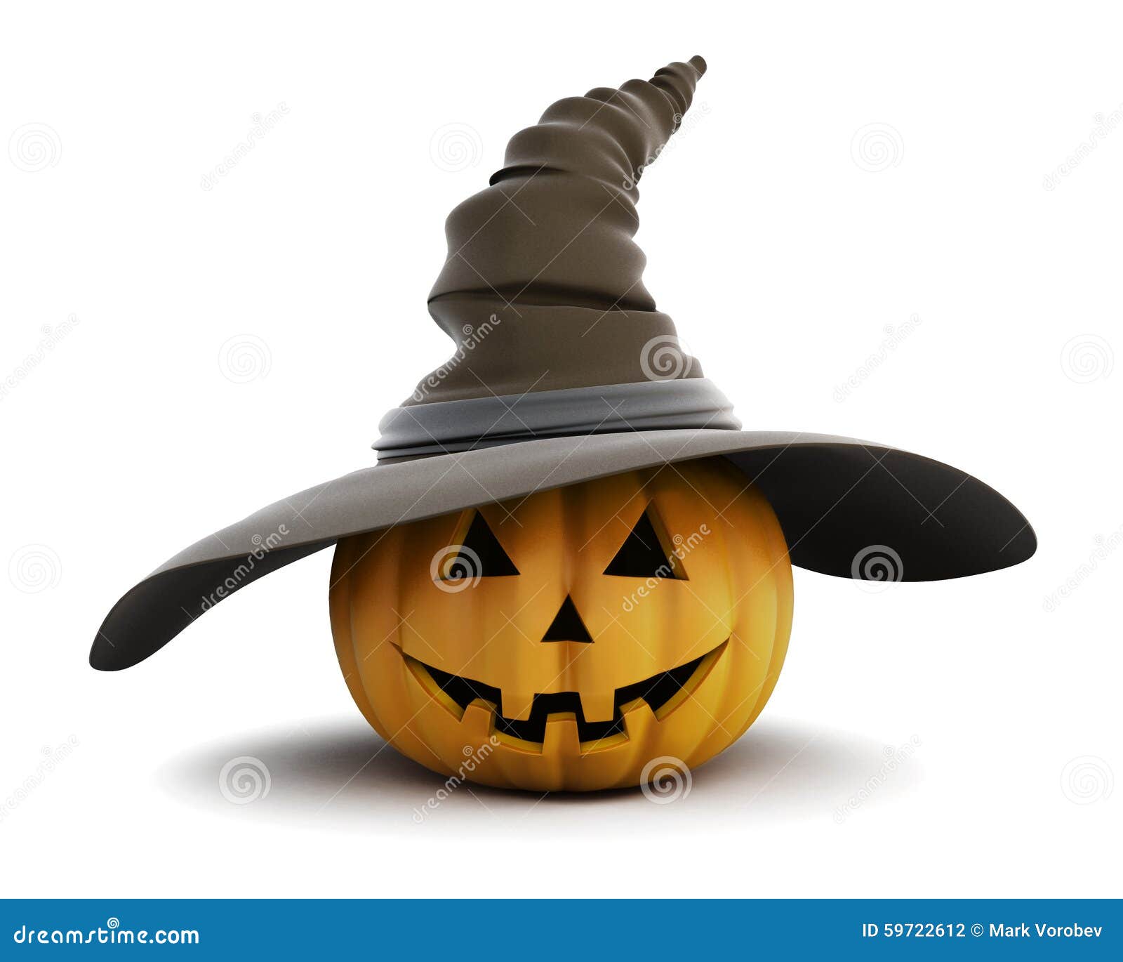 Happy Halloween Pumpkin with Hat Isolated on White Background. Stock ...