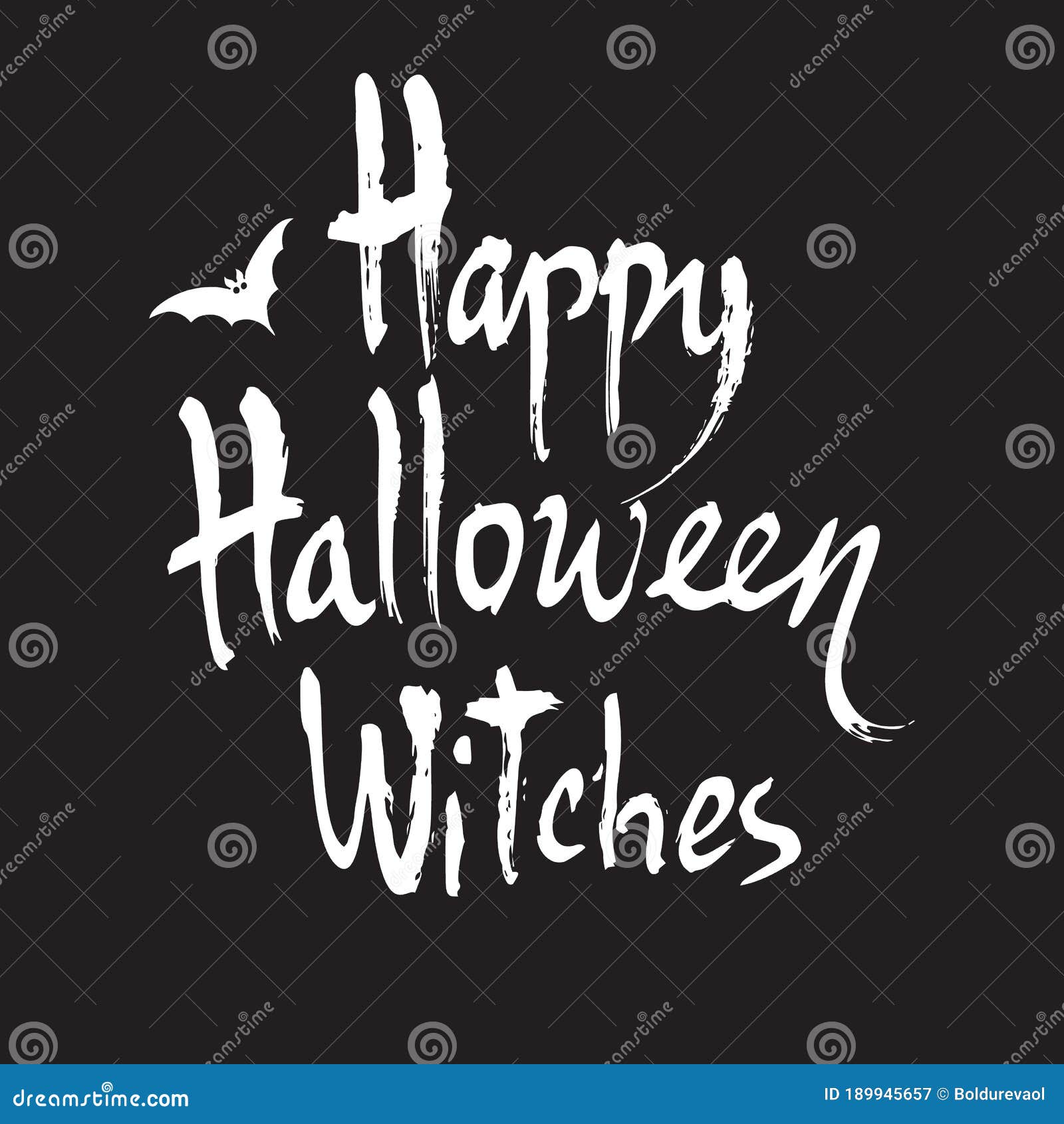 Happy Halloween Witches, Handwritten Brush Lettering. Vector ...