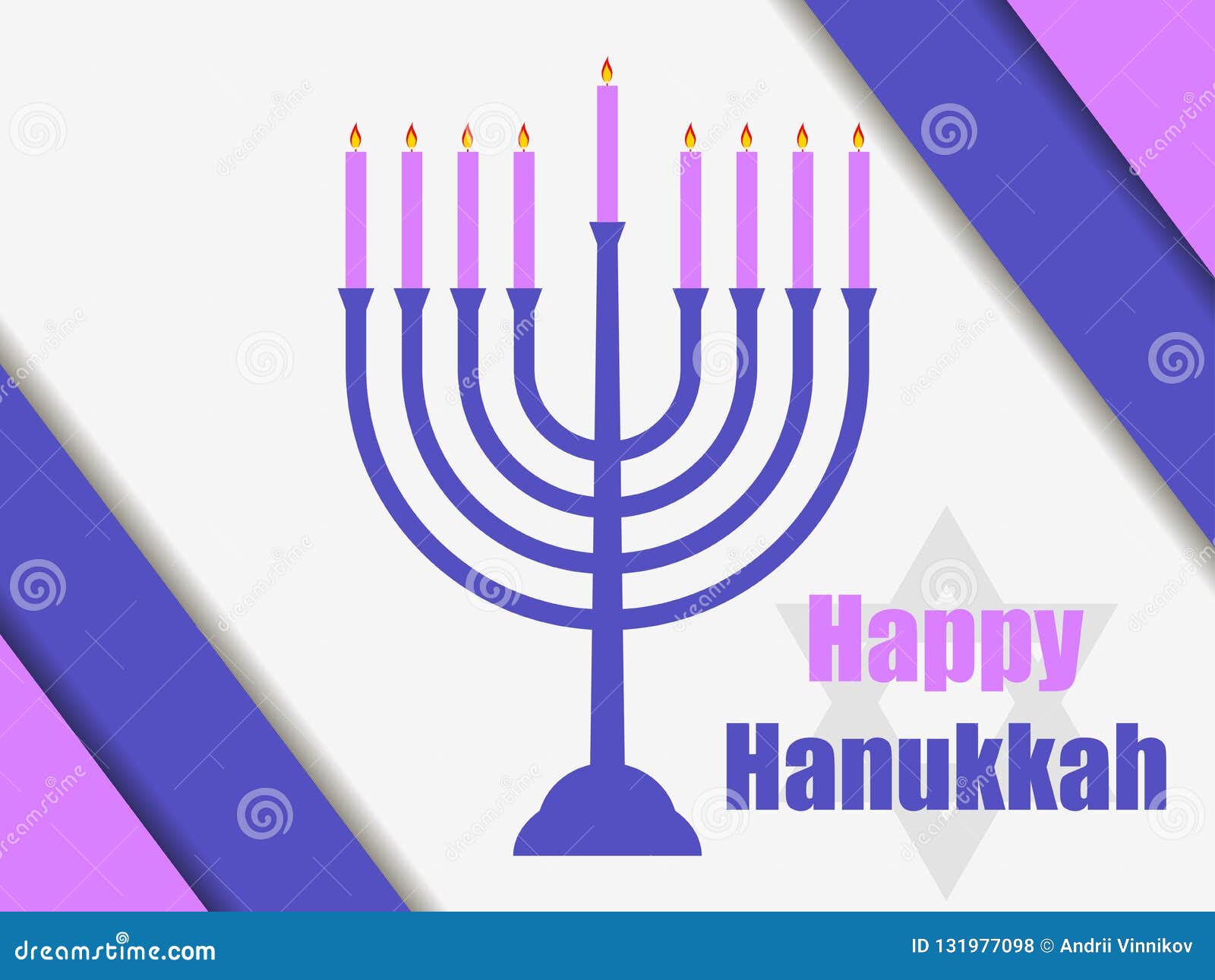 Happy Hanukkah. Hanukkah Candles. Menorah with Nine Candles Stock