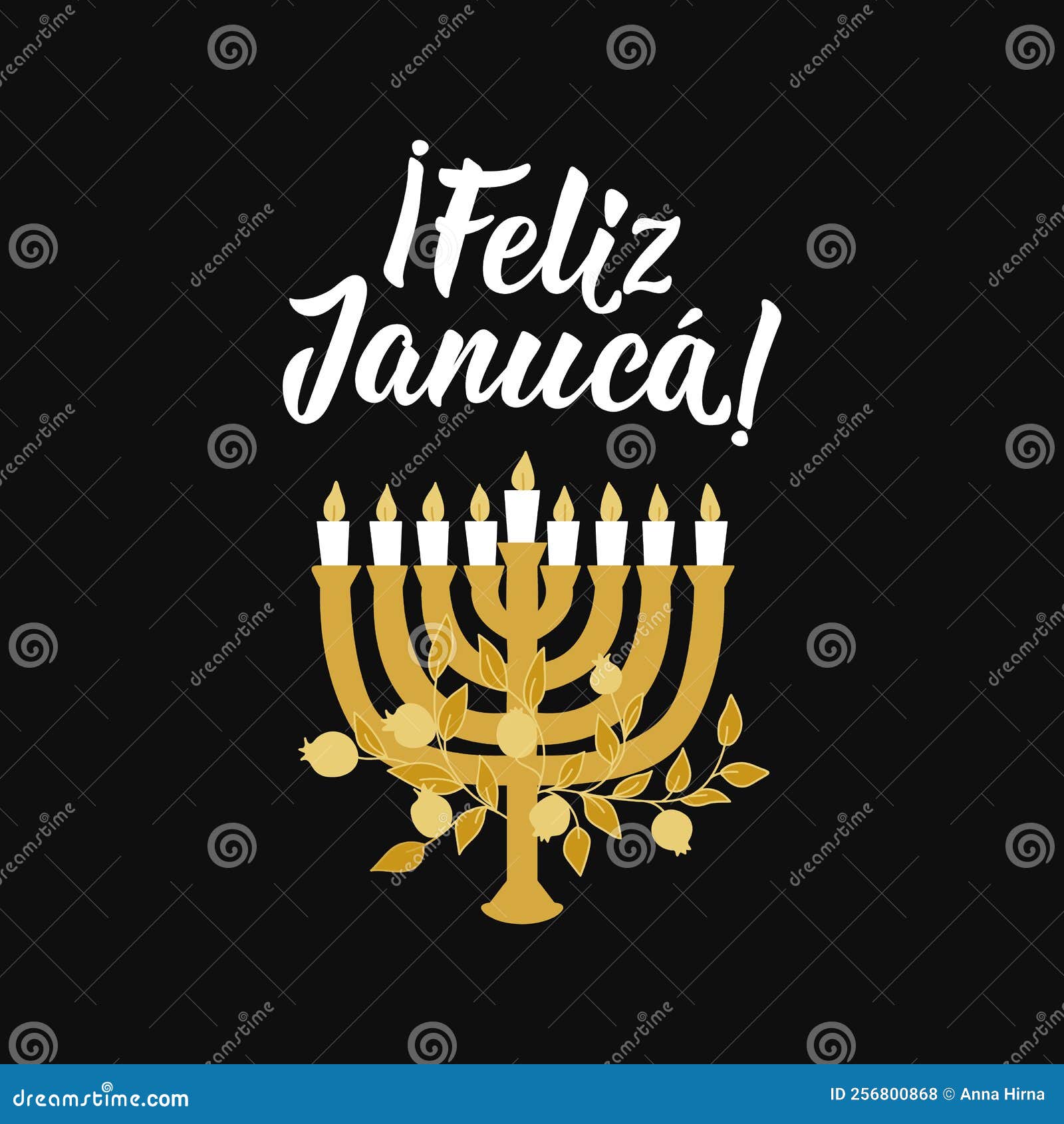translation from spanish: happy hanukkah. holidays lettering. ink . feliz januca