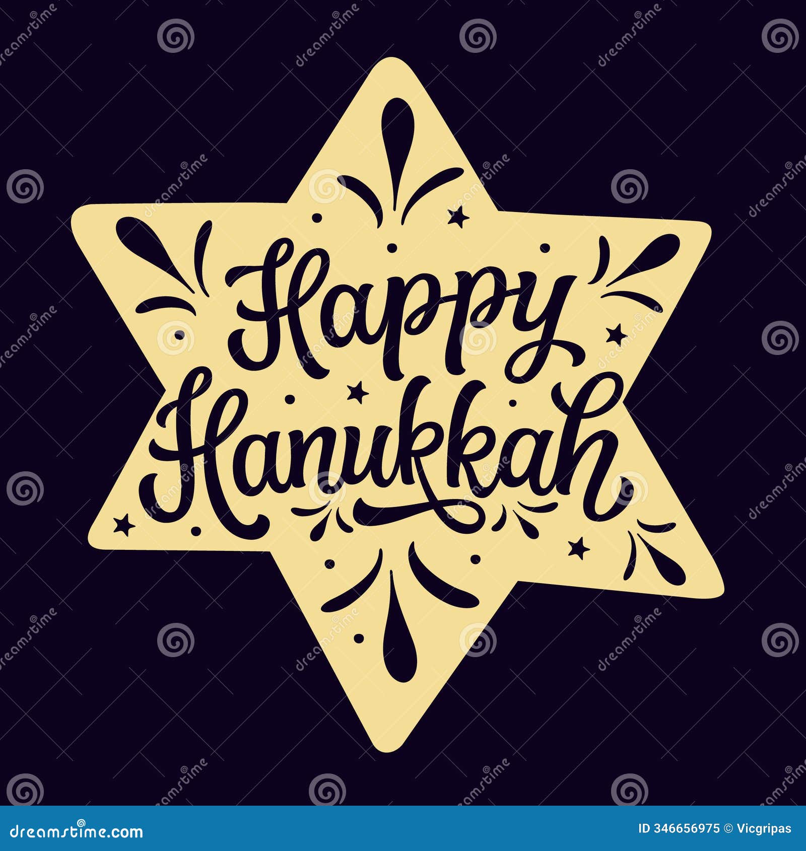 happy hanukkah. hand lettering