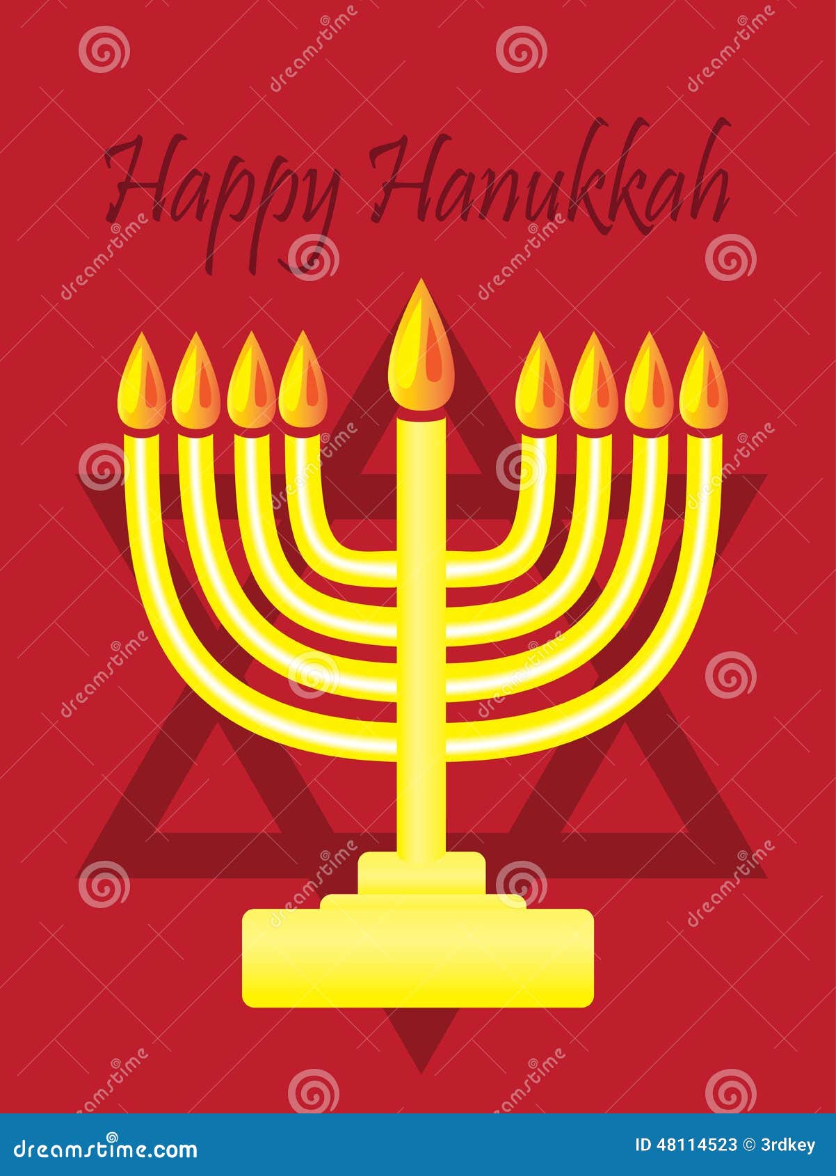 Happy Hanukkah with Menorah Stock Illustration Illustration of hebrew