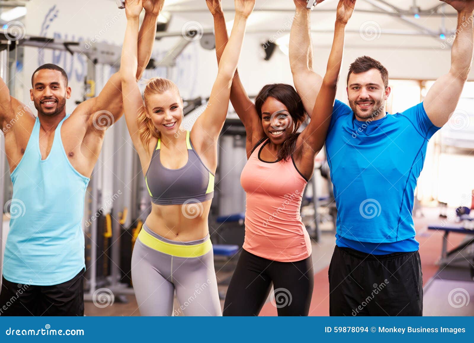 Happy Group Of Fitness People In A Gym Stock Photo, Picture and Royalty  Free Image. Image 42291236.