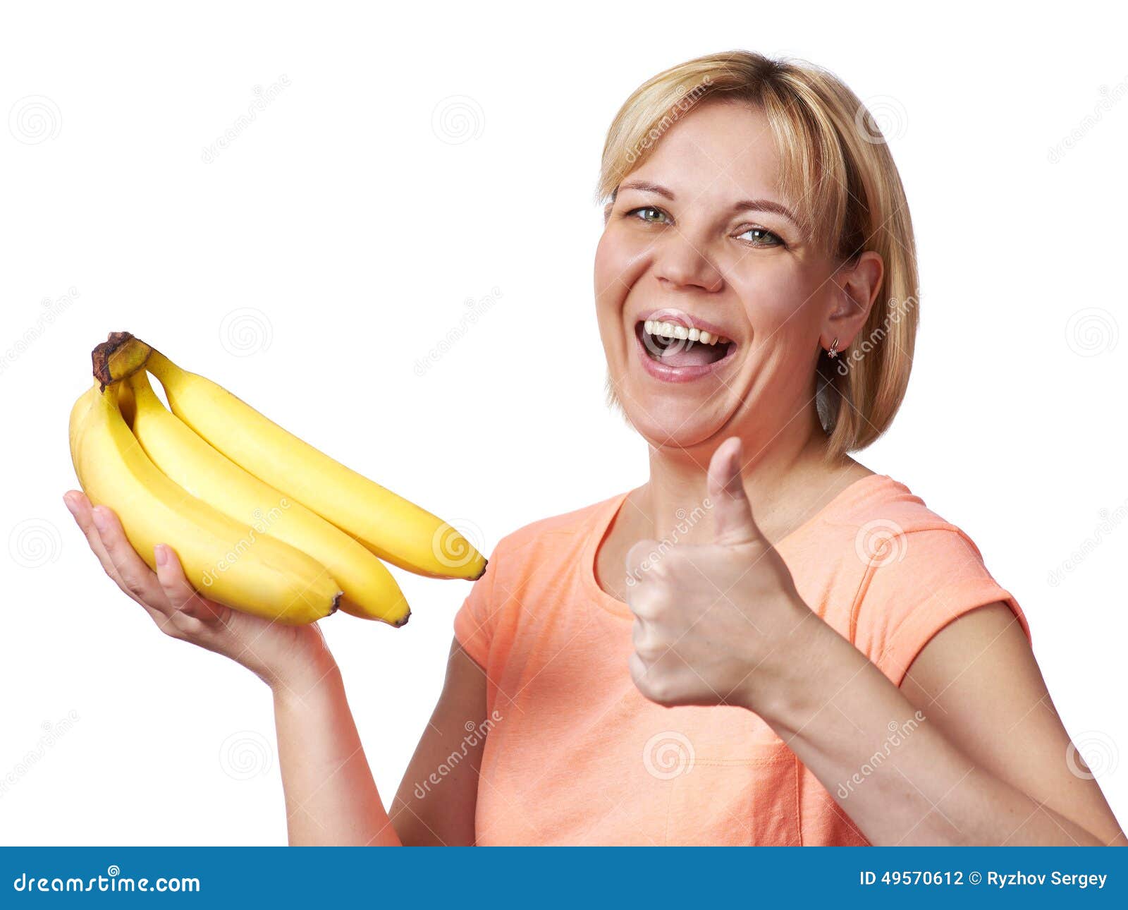 Woman With Bananas In Hands In Hat Exotic Fruits Lifestyle Pink Background Royalty Free Stock 