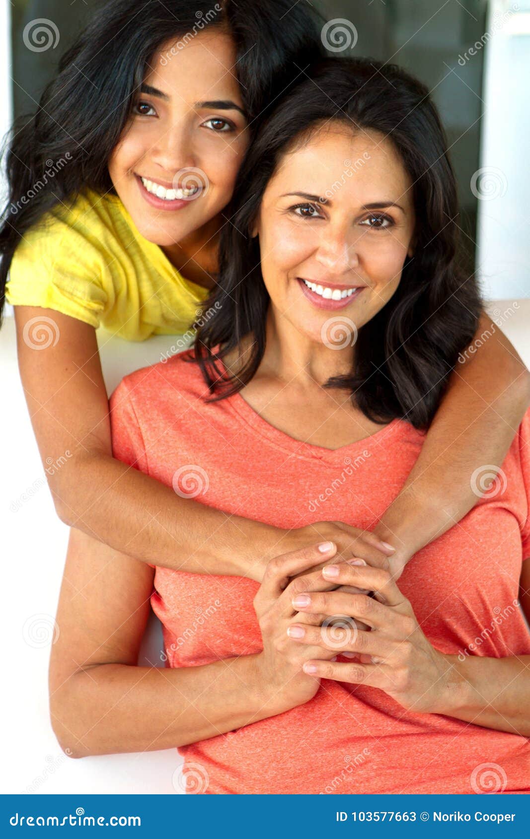 Happy Hispanic Mom and Her Daughter. Stock Image Image of relaxation