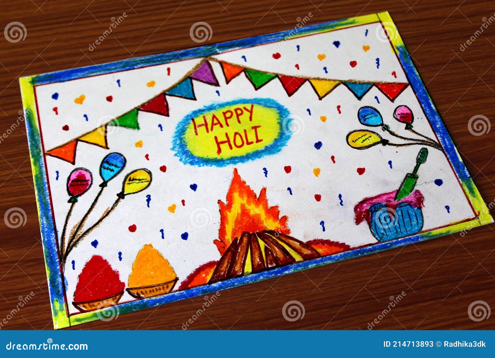 Happy Holi Abstract Painting Art Stock Image - Image of colorful ...