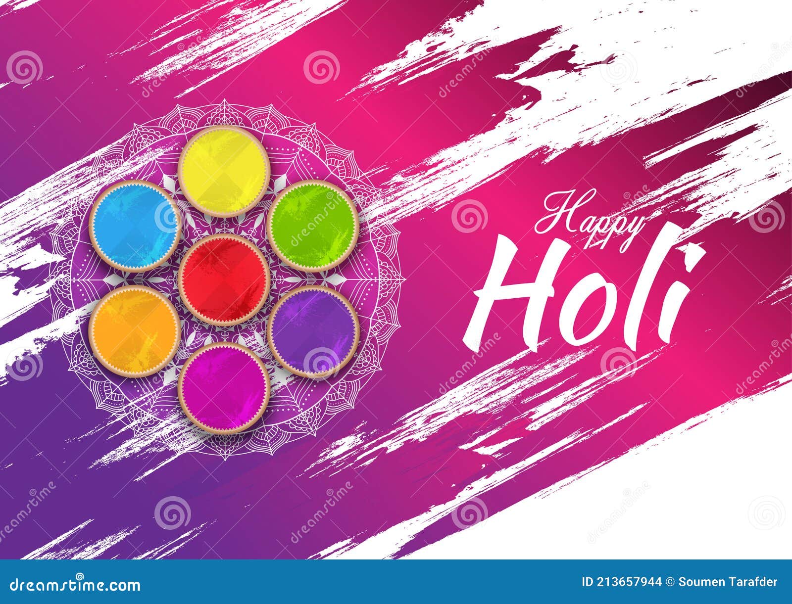 Happy Holi Festival Vector Illustration Background with Abstract Powder  Color Bowls Stock Vector - Illustration of culture, color: 213657944