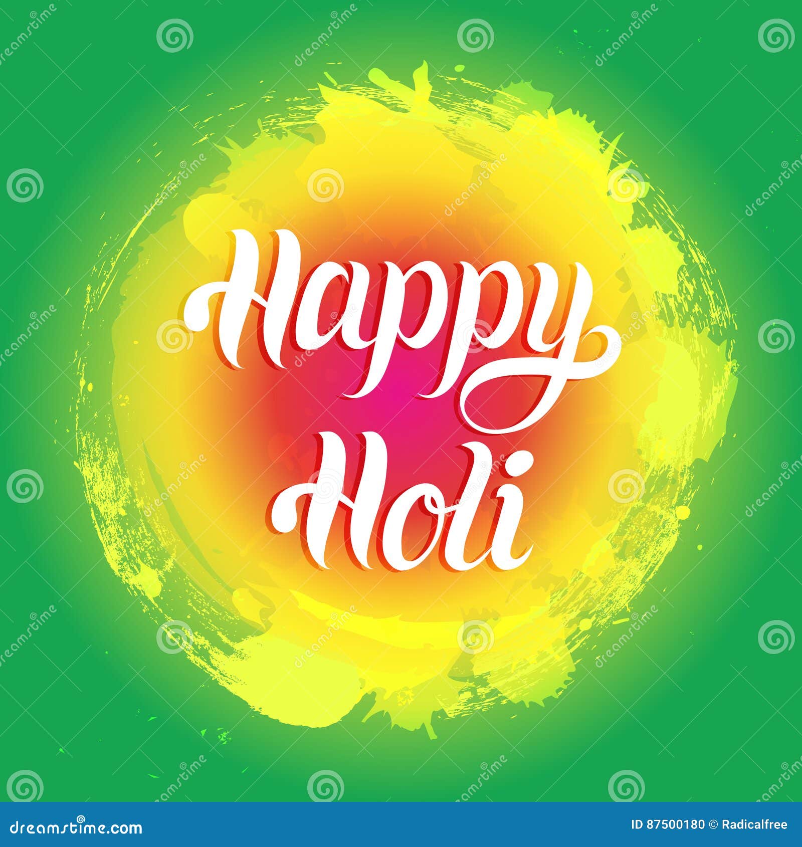 Happy Holi Greeting Card, Poster. Festival of Colours in India ...