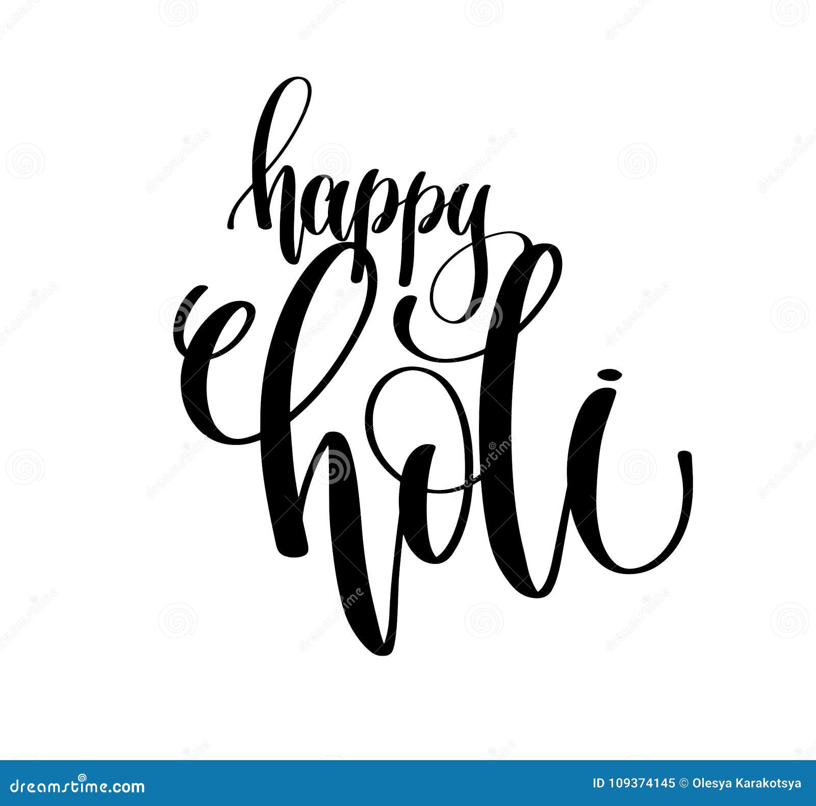 Happy Holi - Hand Lettering Inscription Text To Indian Spring Ho Stock ...