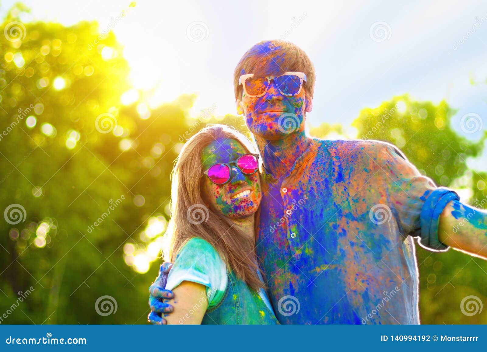 Happy Friends Celebrating Happy Holi Holiday Festival Stock Photo ...