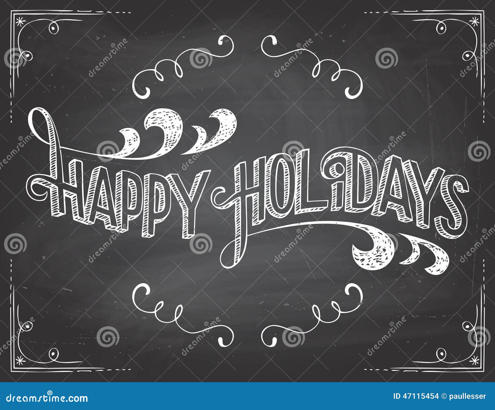 Happy Holidays Chalkboard Stock Vector - Image: 47115454