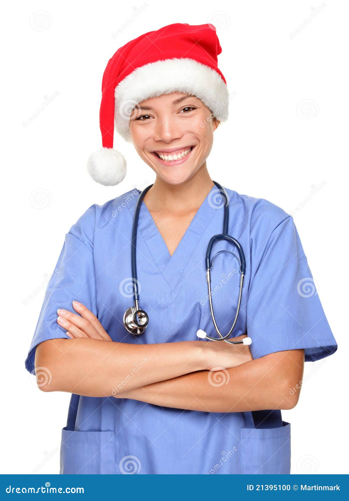 Happy Holidays Christmas Nurse Stock Photo Image of personnel, care