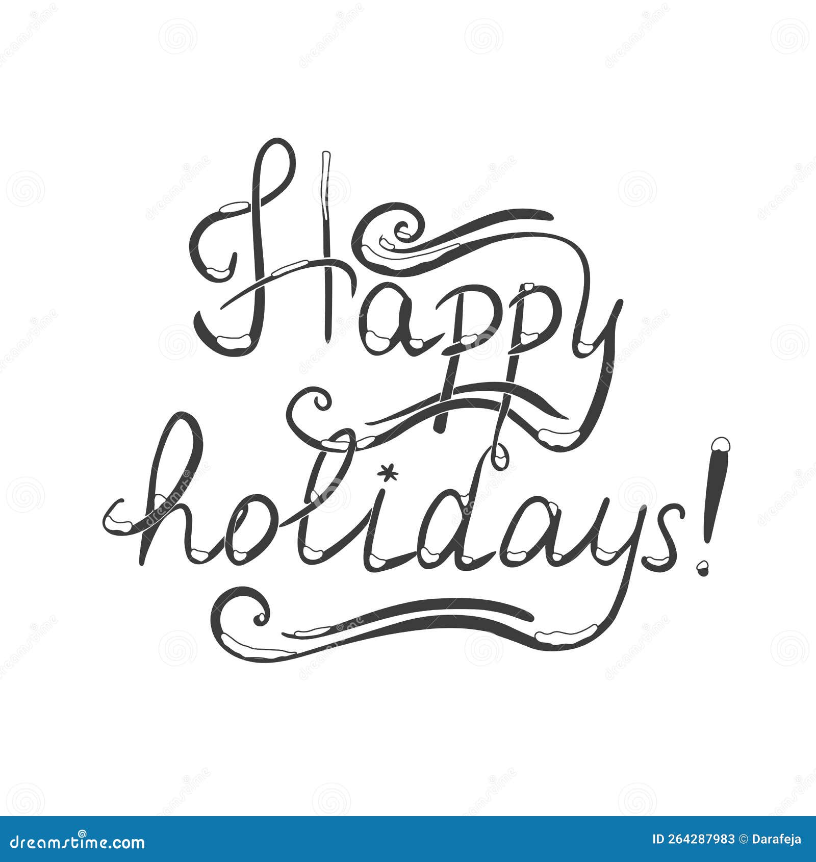 Happy Holidays Greeting Card Lettering Calligraphy Vector Stock Vector