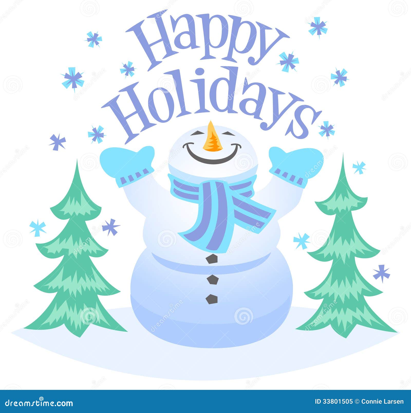 Happy Holidays Snowman stock vector. Illustration of