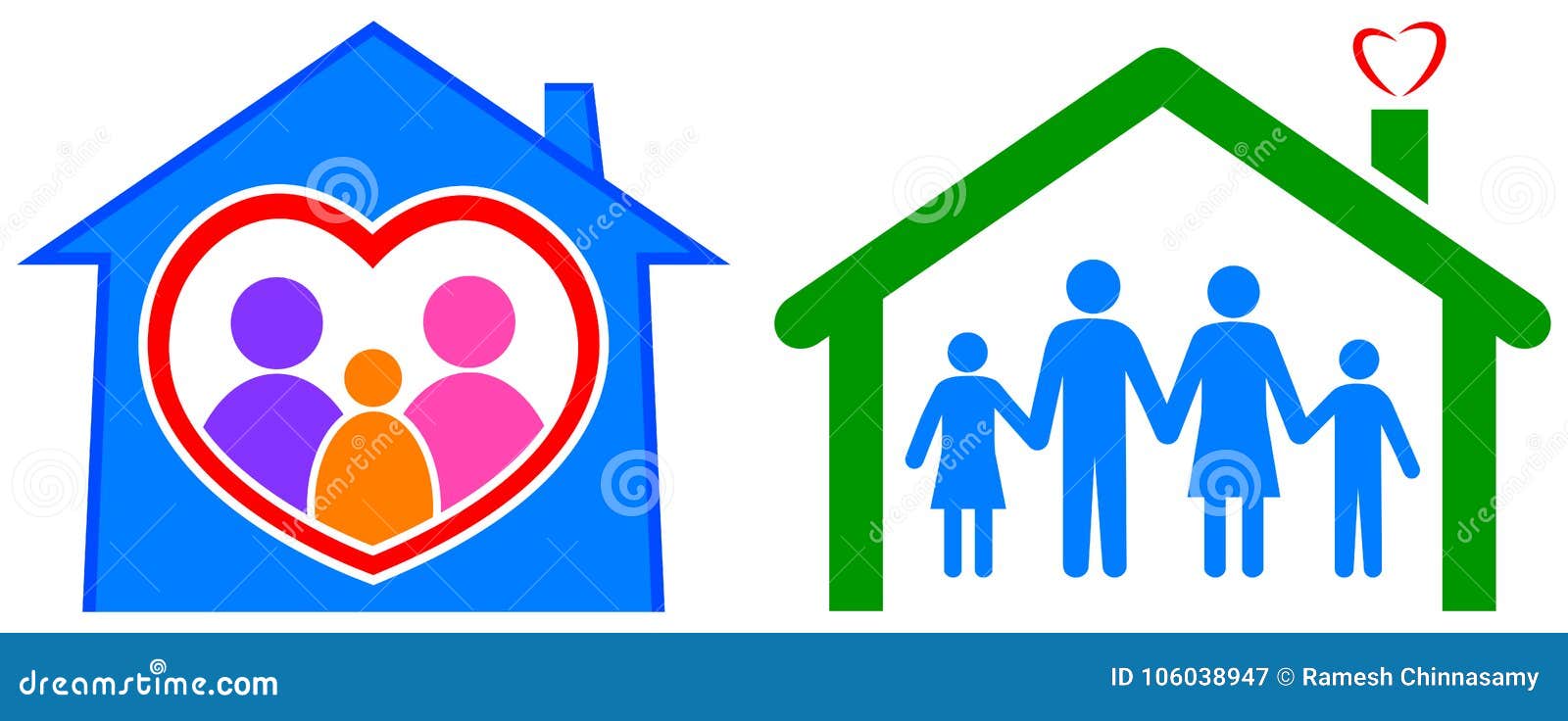 Happy Home And Healthy Family Stock Vector - Illustration ...
