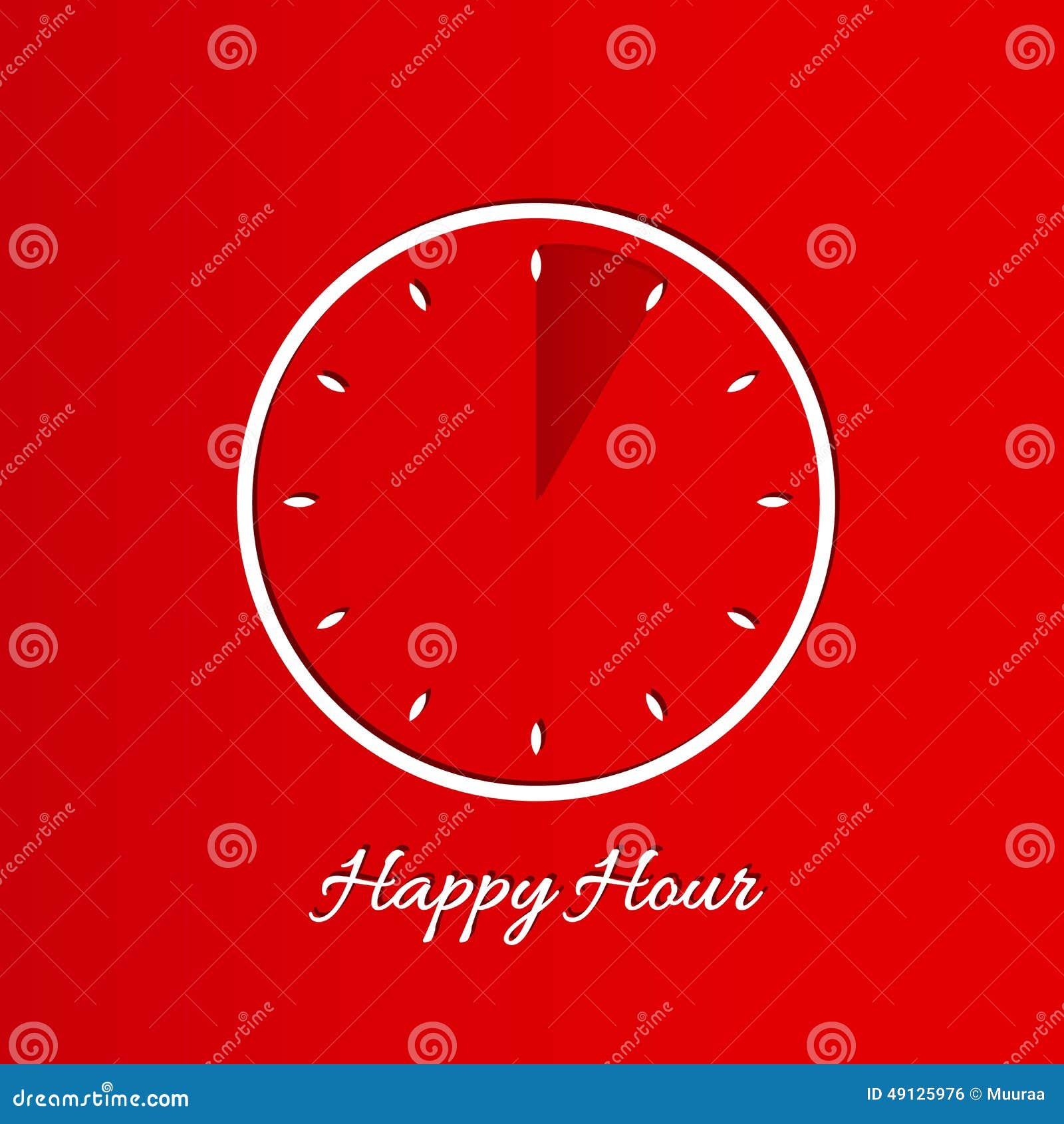 Happy Hour Background with Clock Stock Vector Illustration of