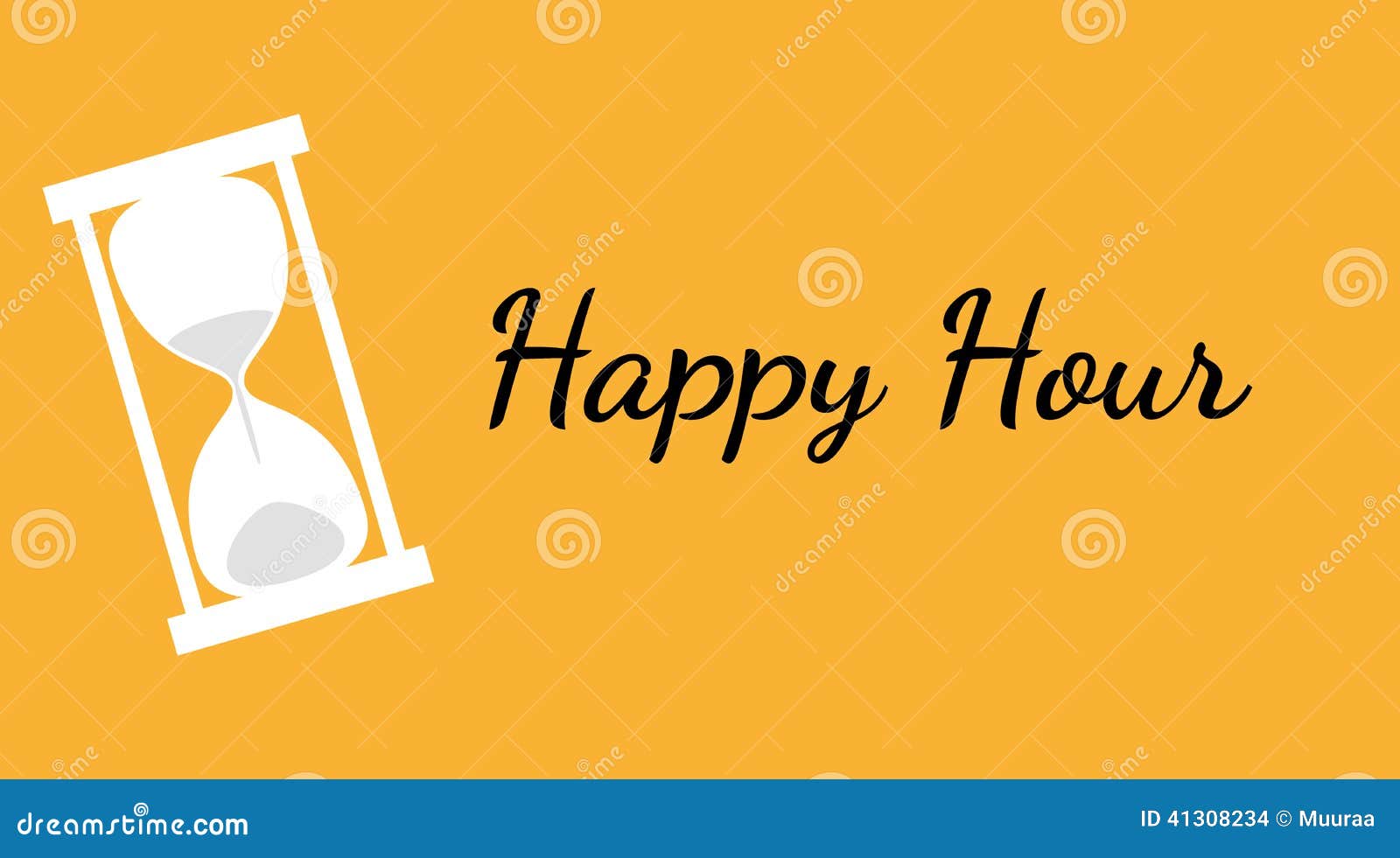 Happy Hour Background With Clock Stock Vector Illustration of