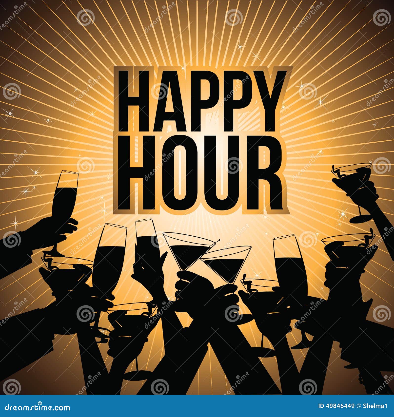 Happy Hour Beer Background Royalty Free Illustration Stock Vector