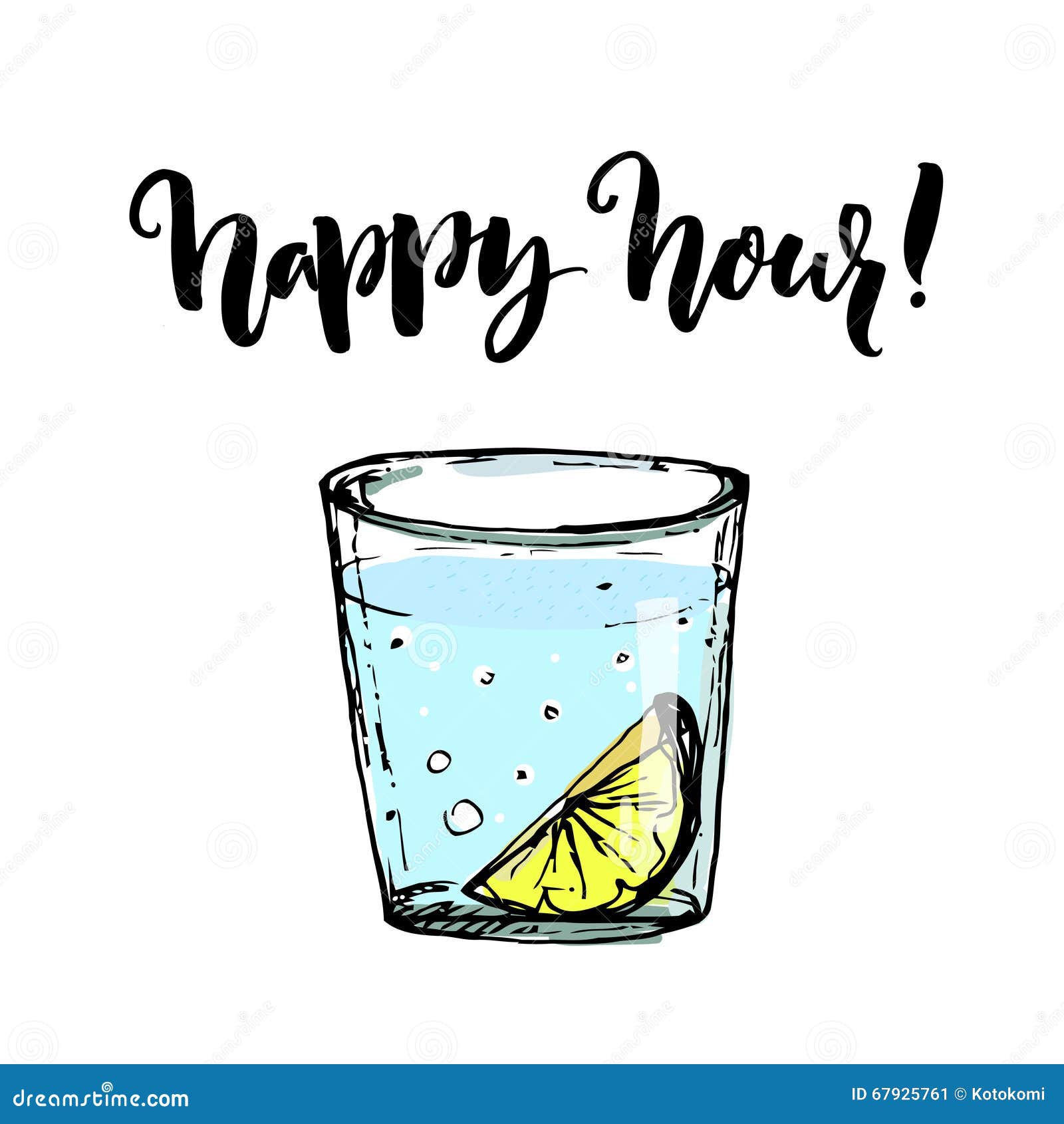 Happy Hour Poster with Illustration of Tequila Shot. Stock Vector