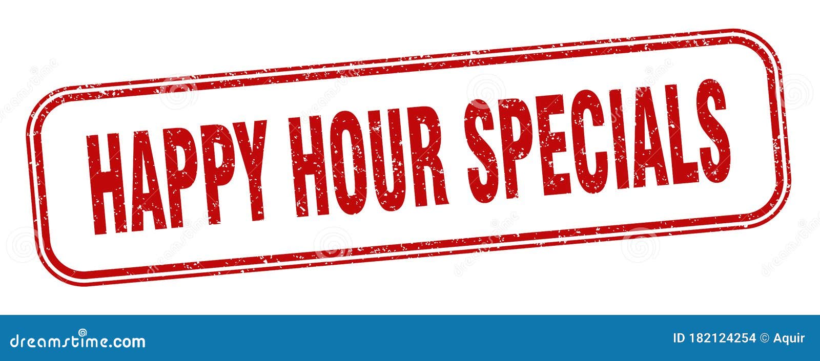Happy Hour Specials Stamp. Happy Hour Specials Square Grunge Sign Stock