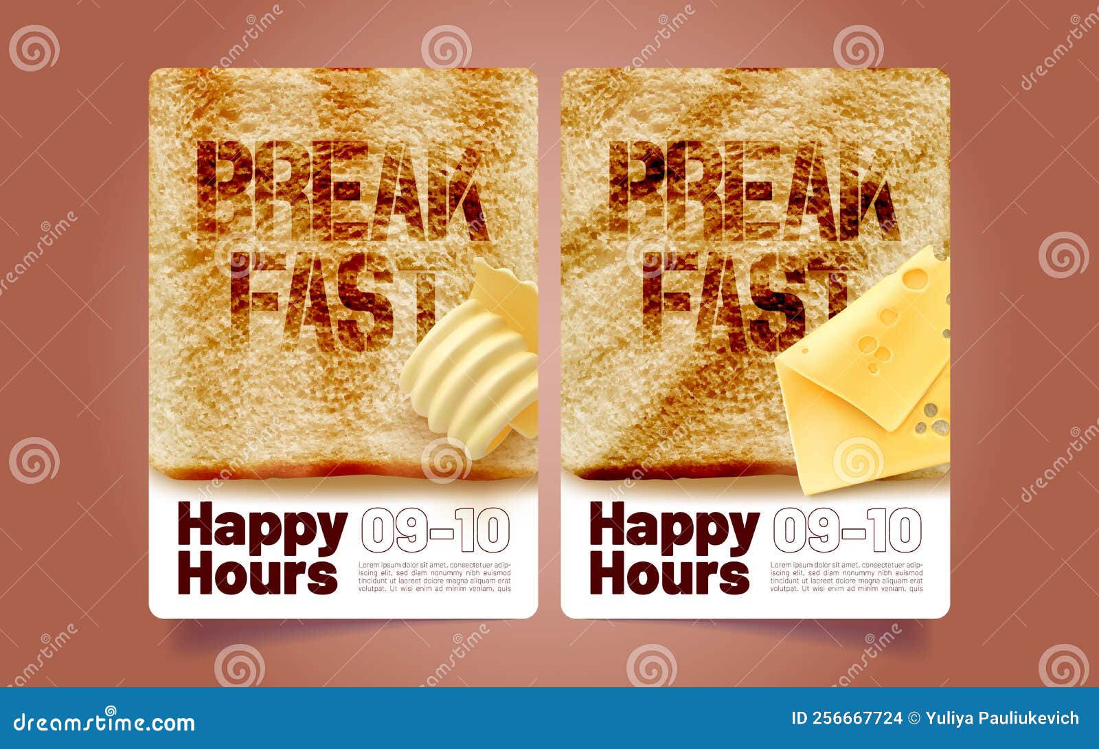 happy hours banner realistic templates set