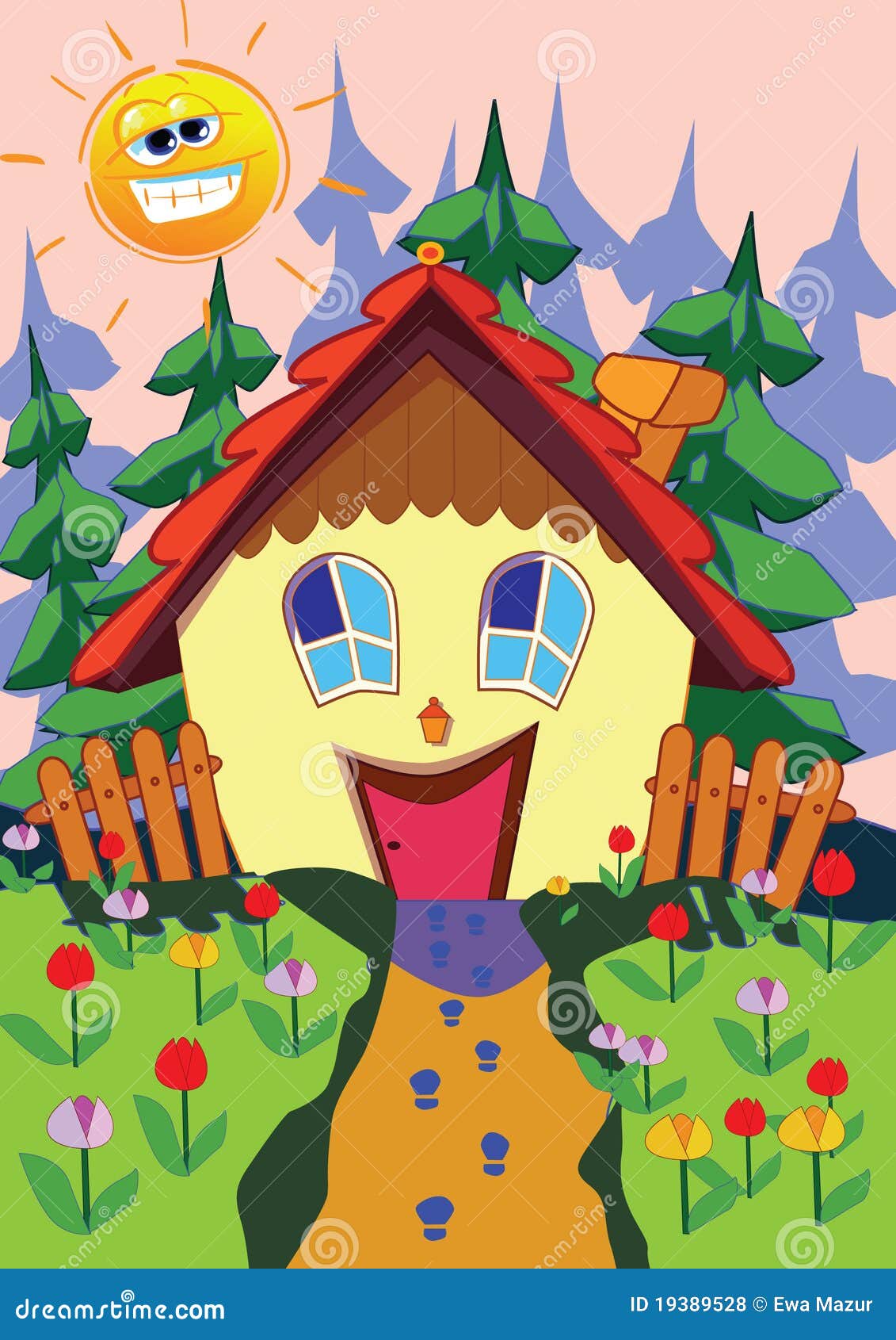 Happy House Vector Illustration CartoonDealer 19389528