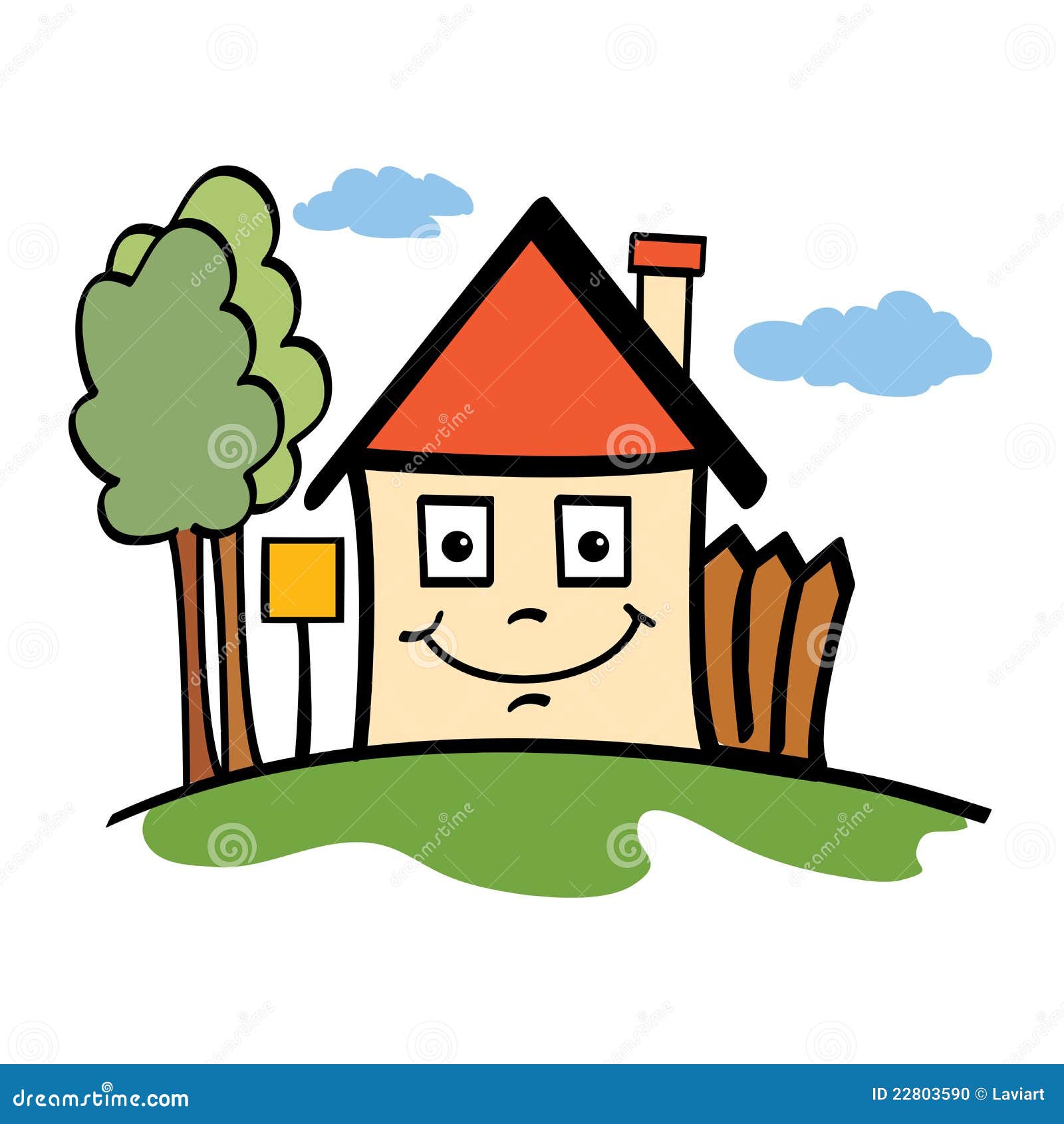 Happy house stock illustration. Illustration of cheerful - 22803590